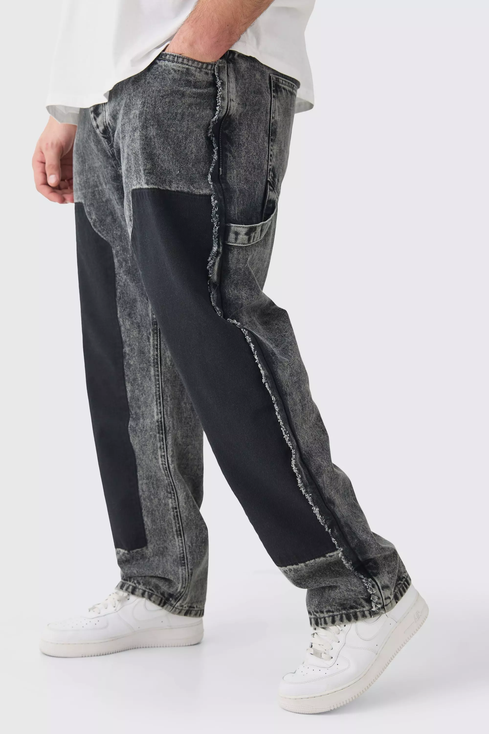 Grey Plus Grey Wash Straight Fit Carpenter Jean