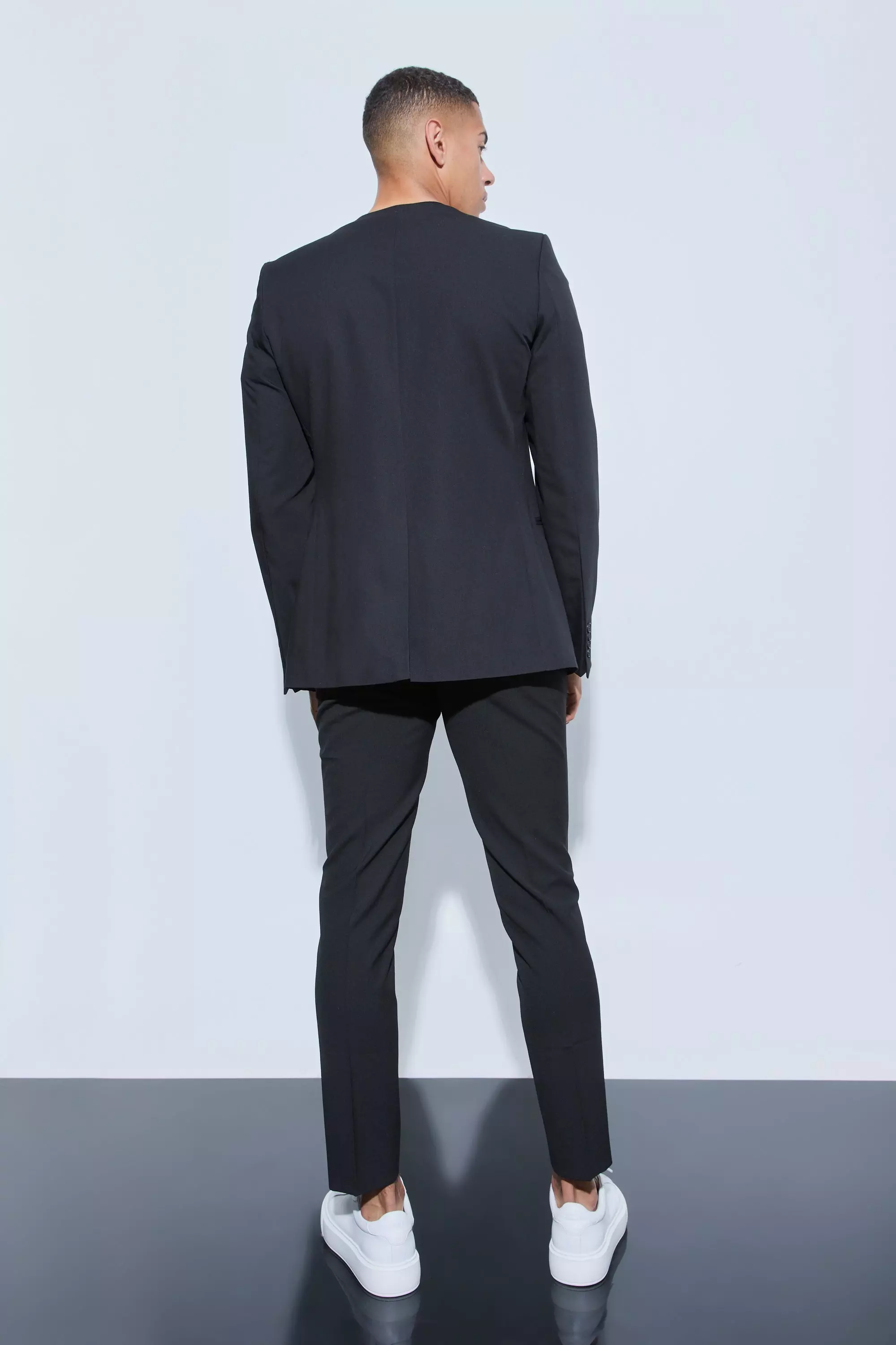 Black Skinny Fit Cropped Dress Pants alternative image
