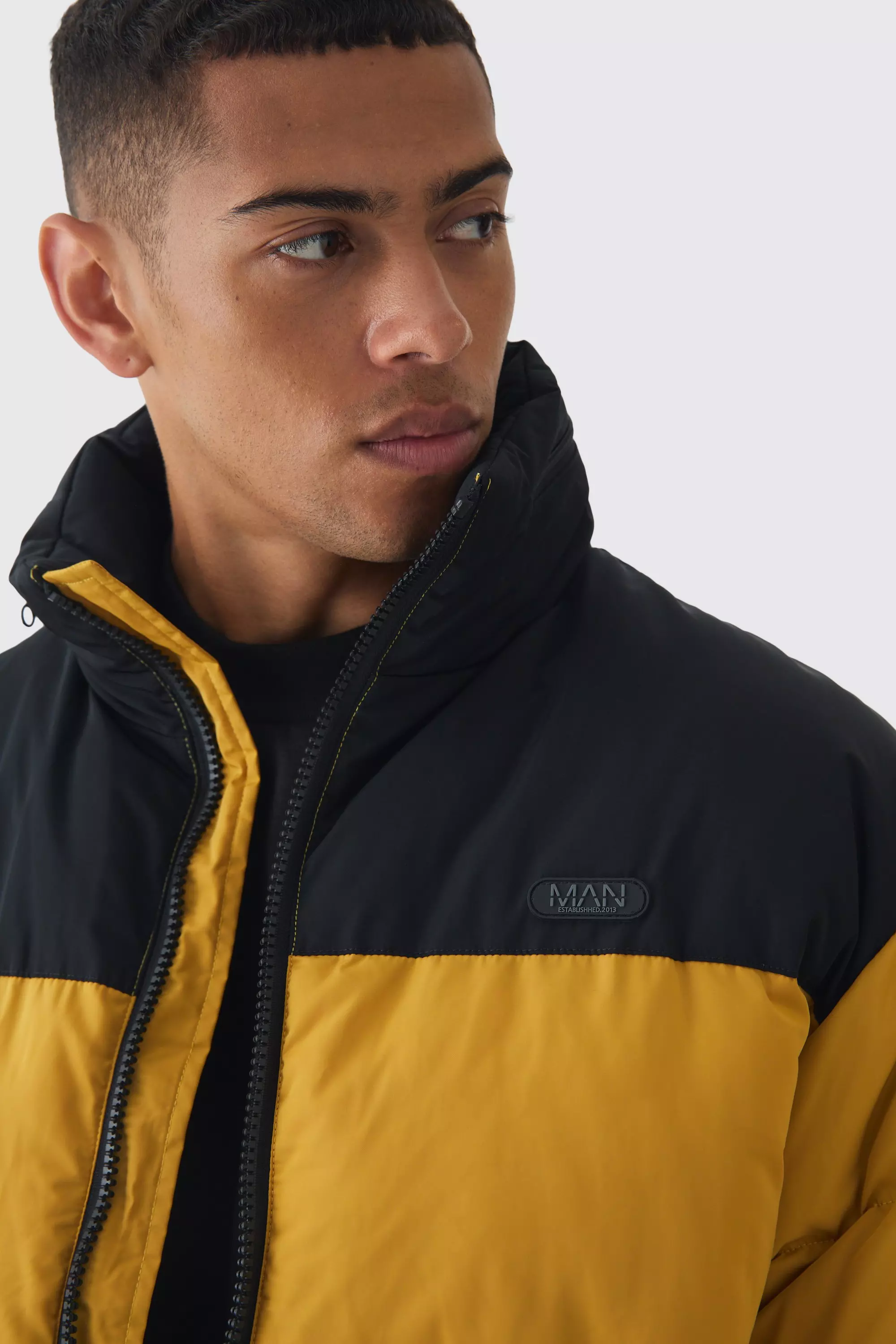 Mustard yellow bubble coat sale