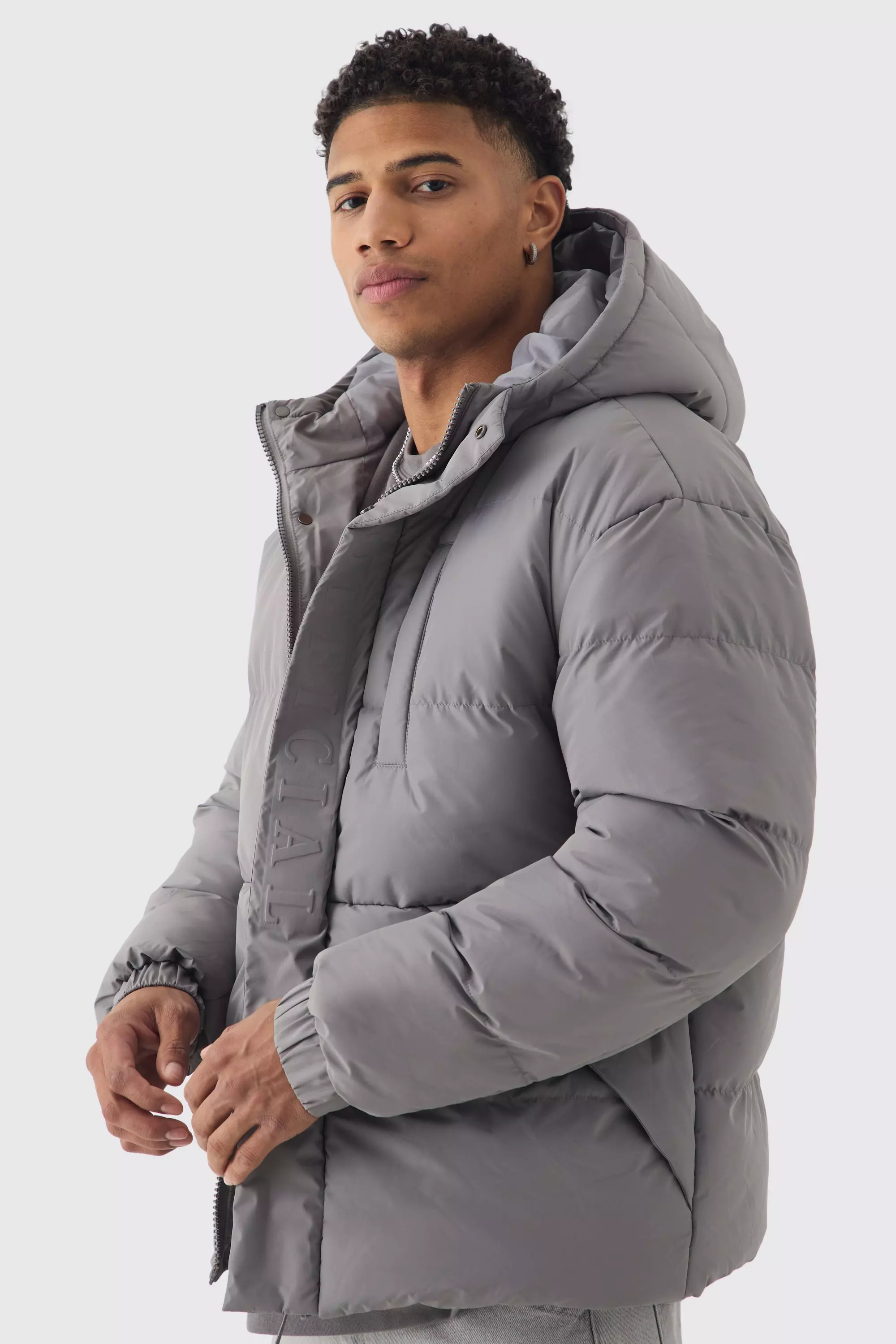 Boohooman bubble coat on sale