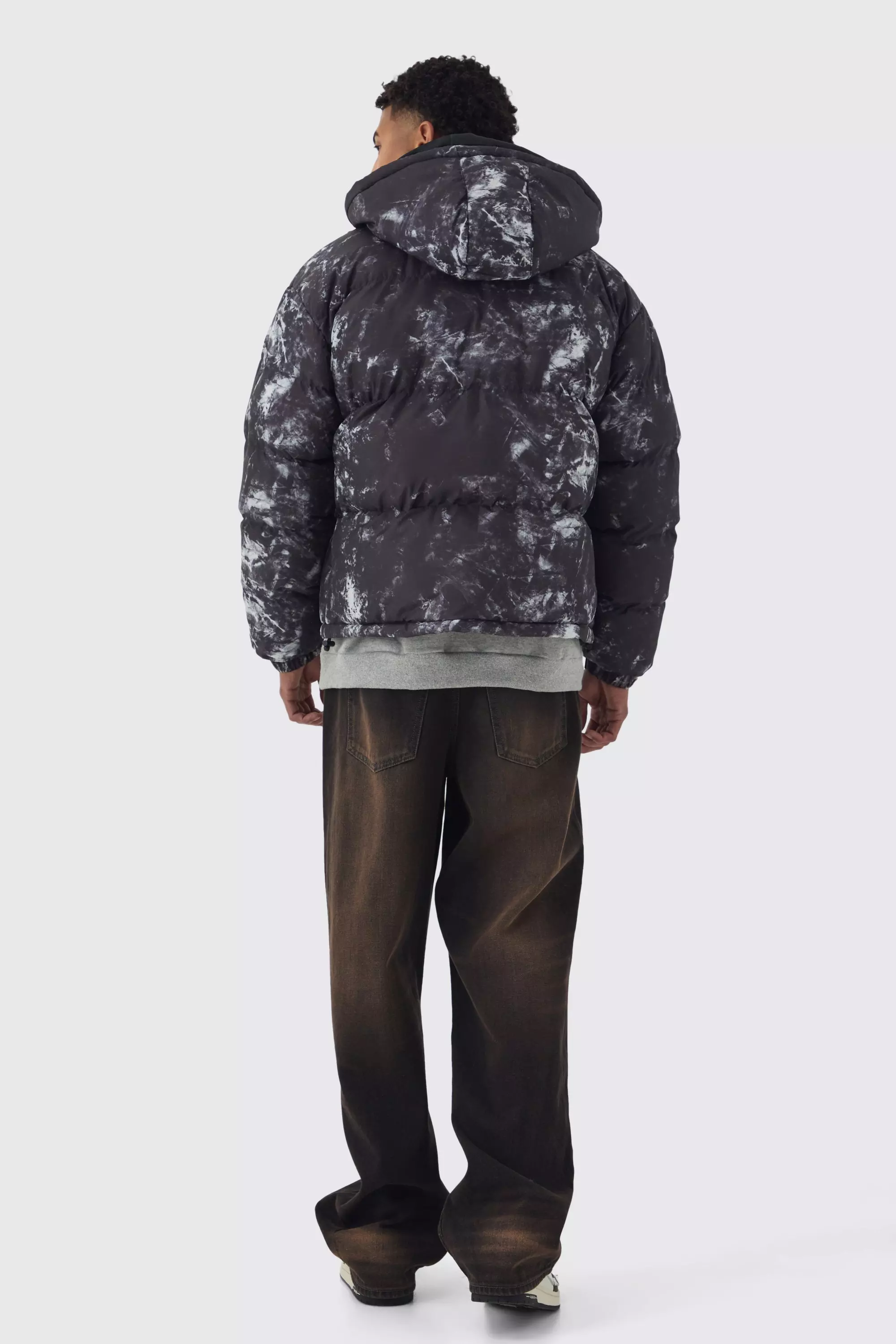 Printed hooded coat hotsell
