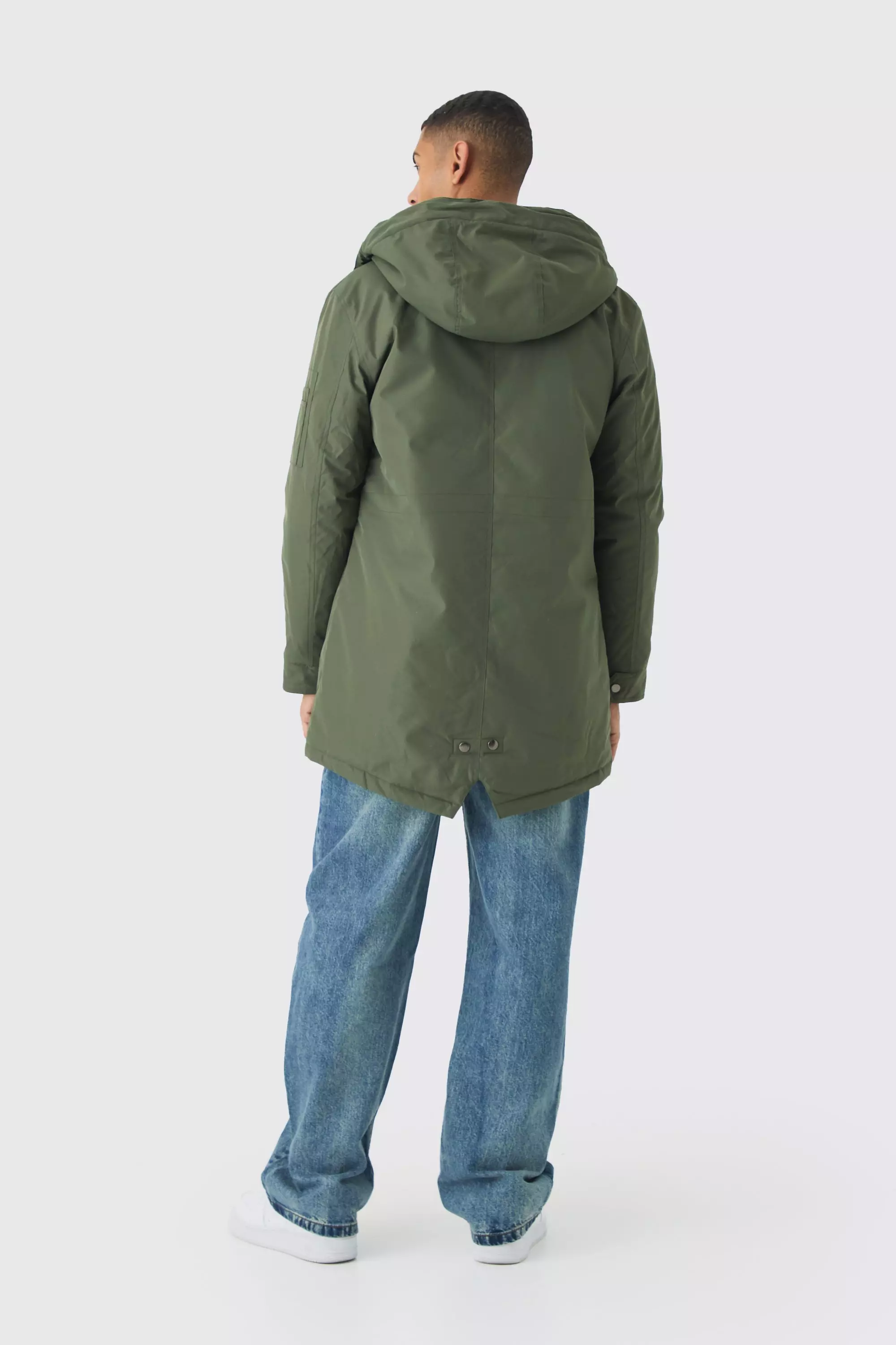 Parka oversize à capuche en polaire, Khaki autre image