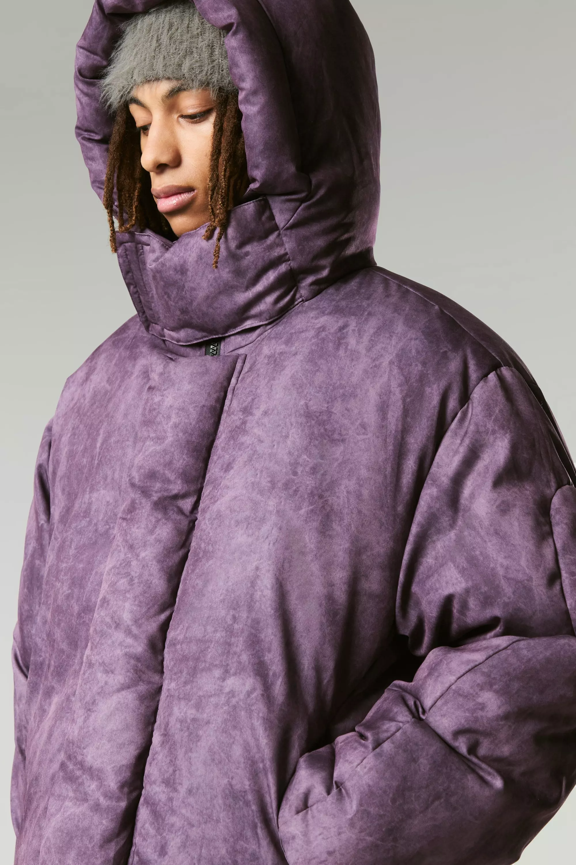 Doudoune délavée à capuche violette, Purple autre image