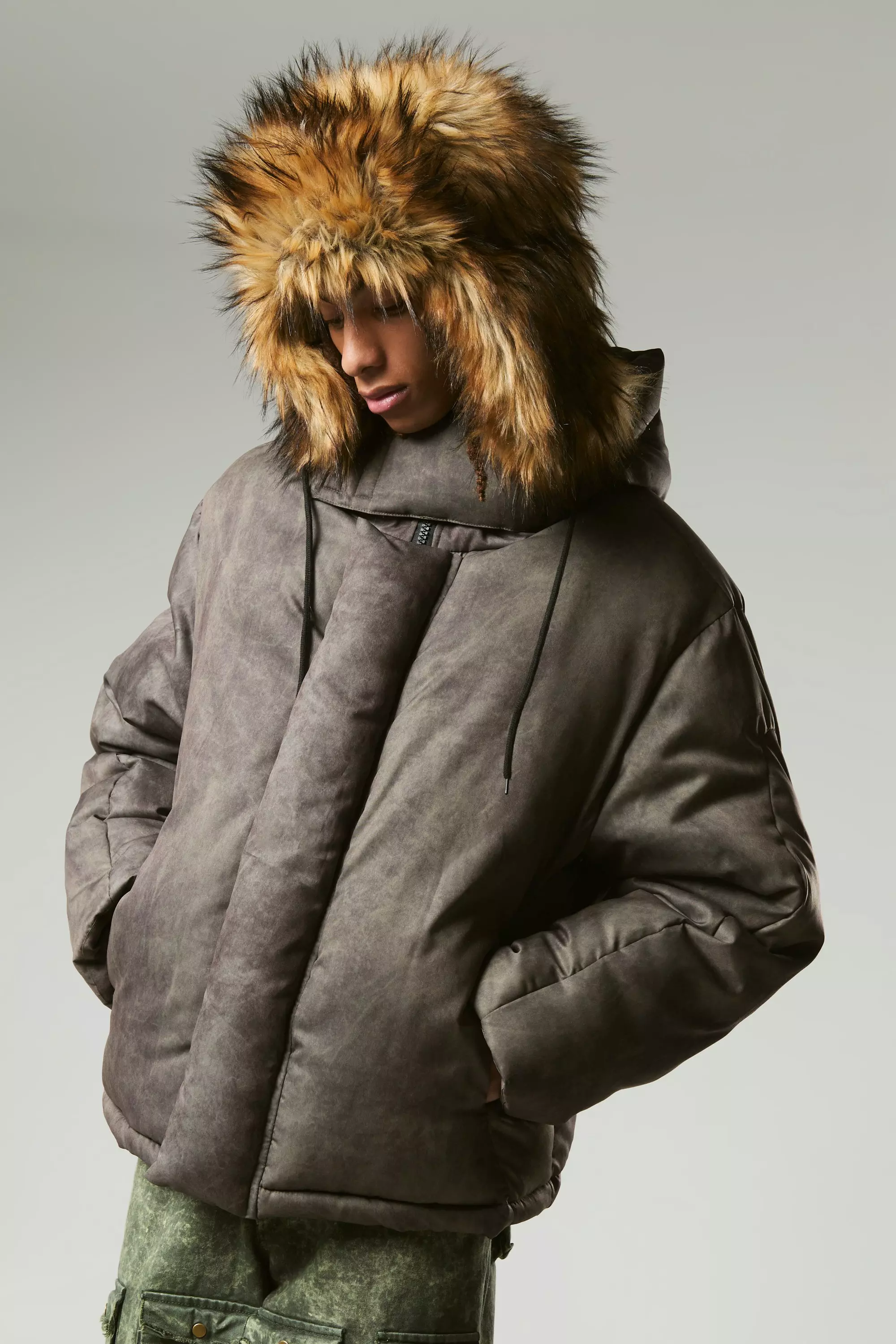 Oversized padded coat with hood sale