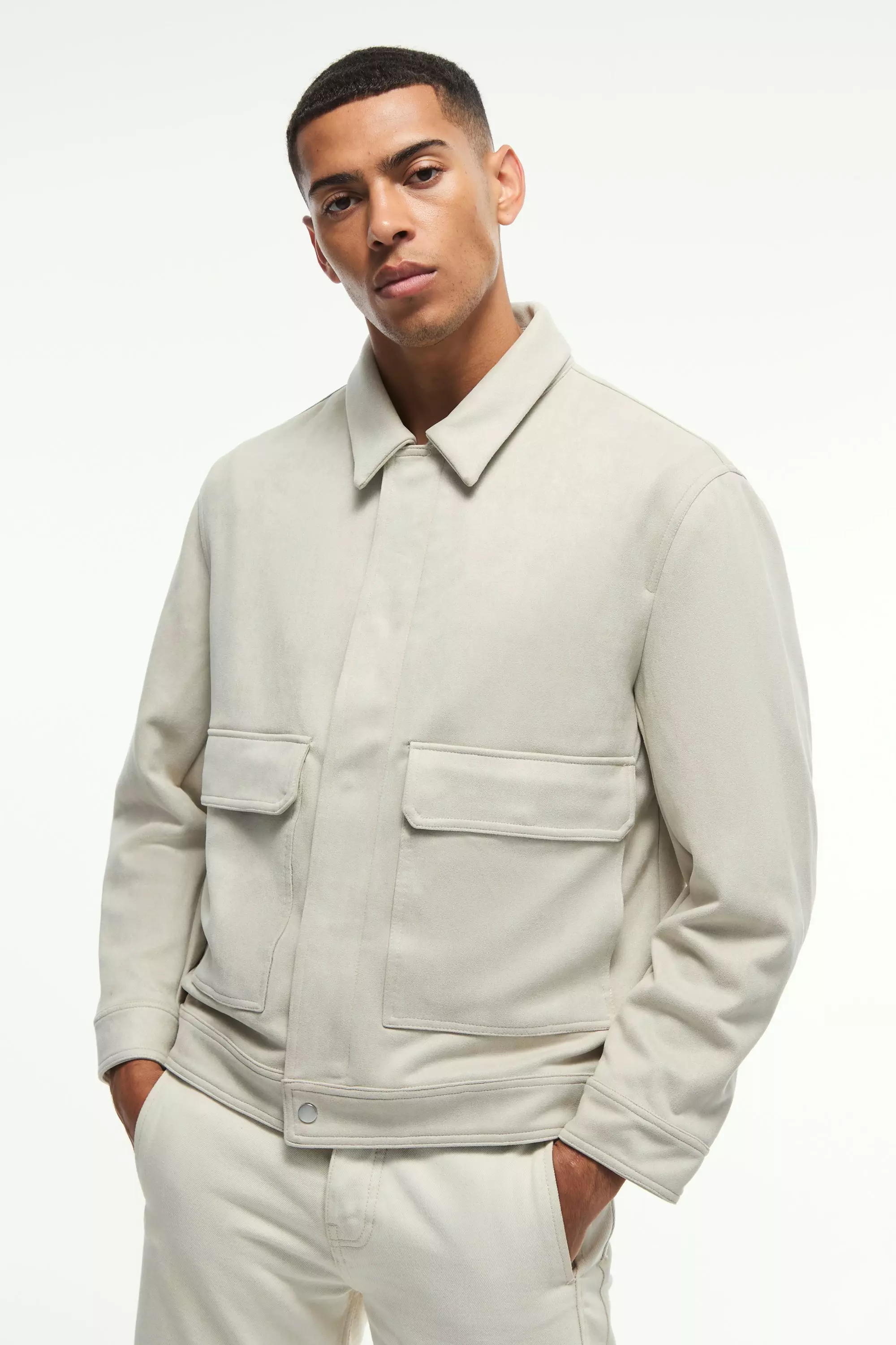 Harrington-Jacke aus Wildleder-Imitat, Stone alternatives Bild