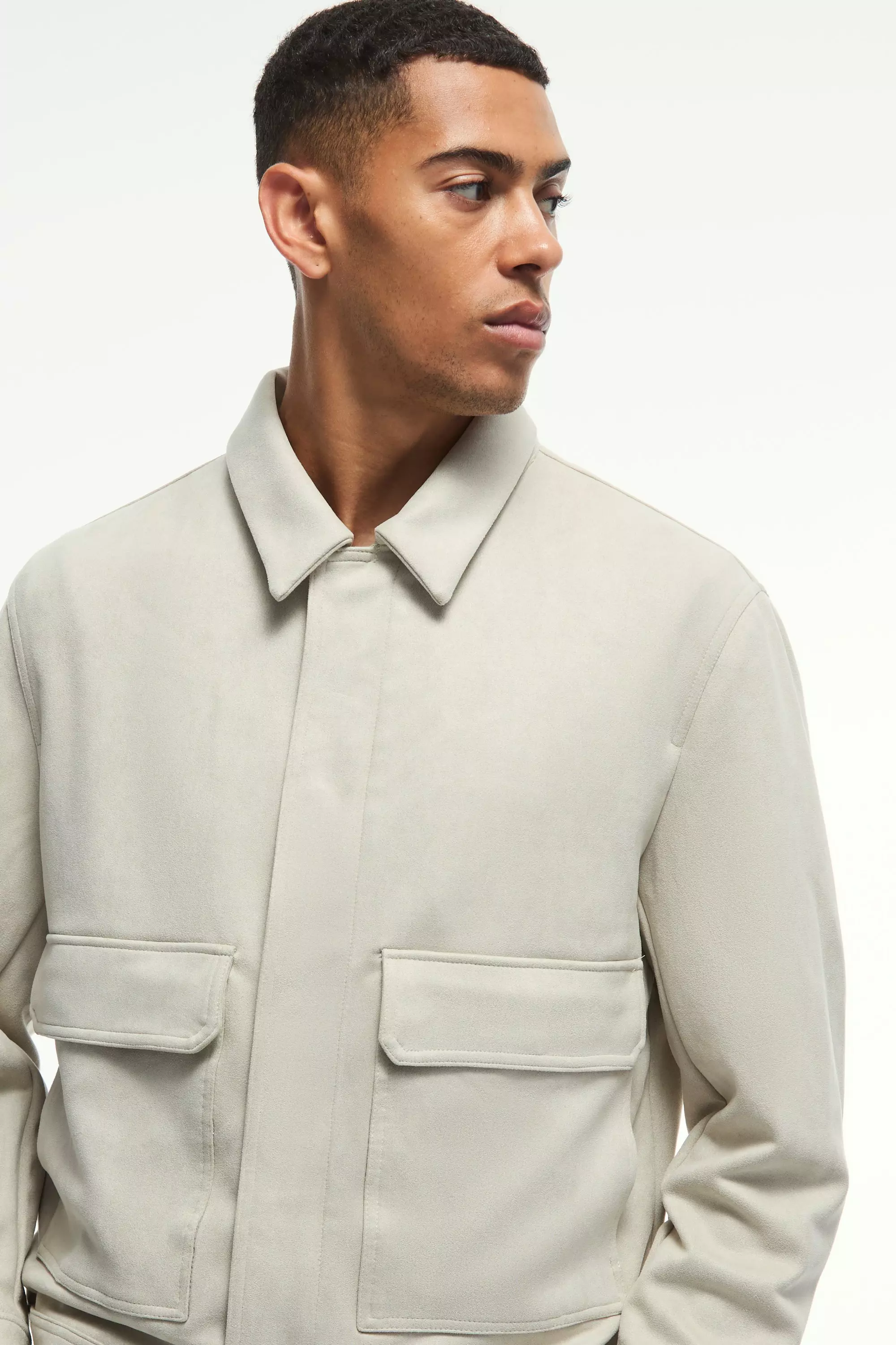 Harrington-Jacke aus Wildleder-Imitat, Stone alternatives Bild
