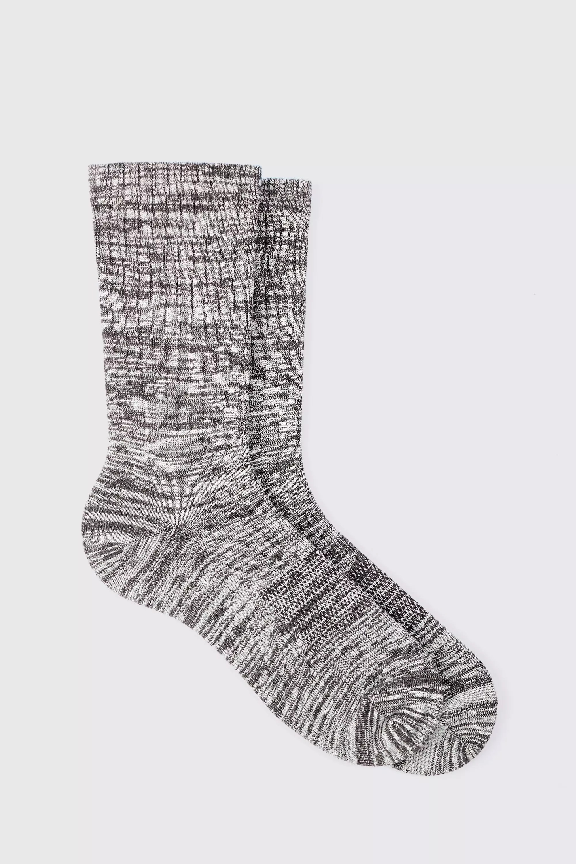 Plain Marl Socks In Grey Grey marl