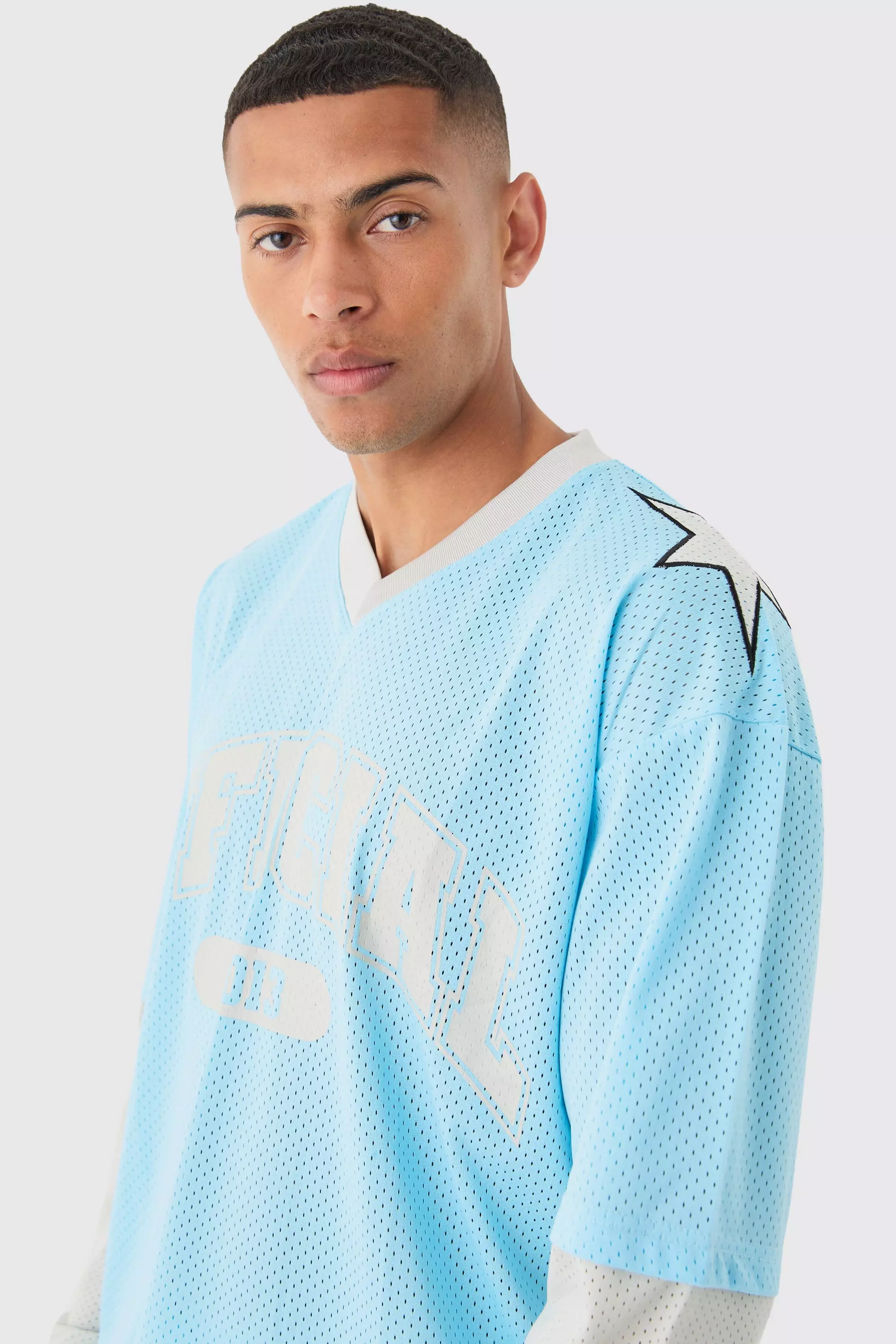 Top oversize en mesh - Official, Blue autre image