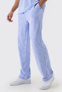 Relaxed Fit Towelling Joggers Dusty blue