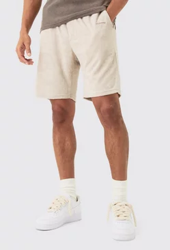 Loose Fit Mid Towelling Homme Shorts Stone