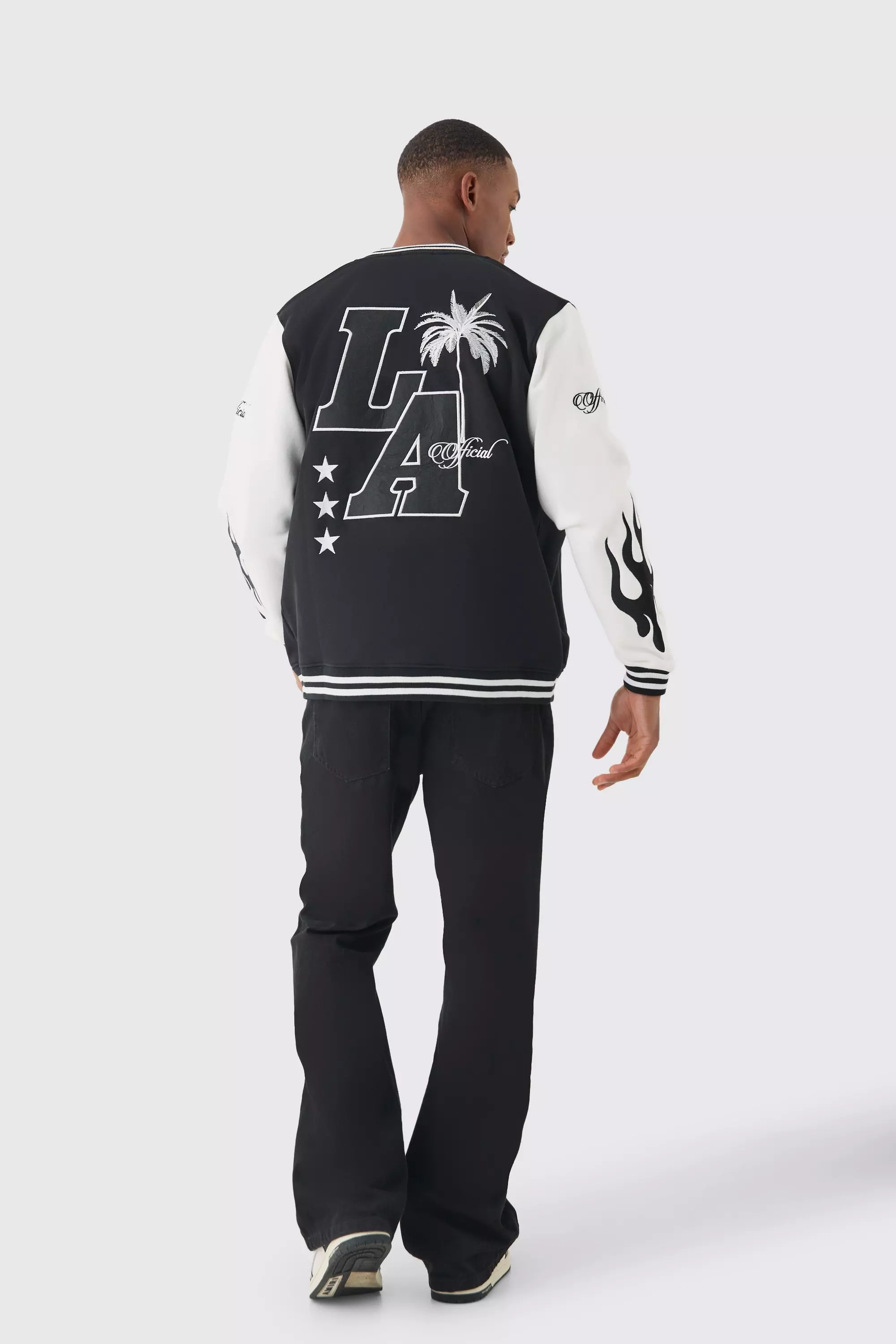 Bomber universitaire en jersey Los Angeles, Black autre image