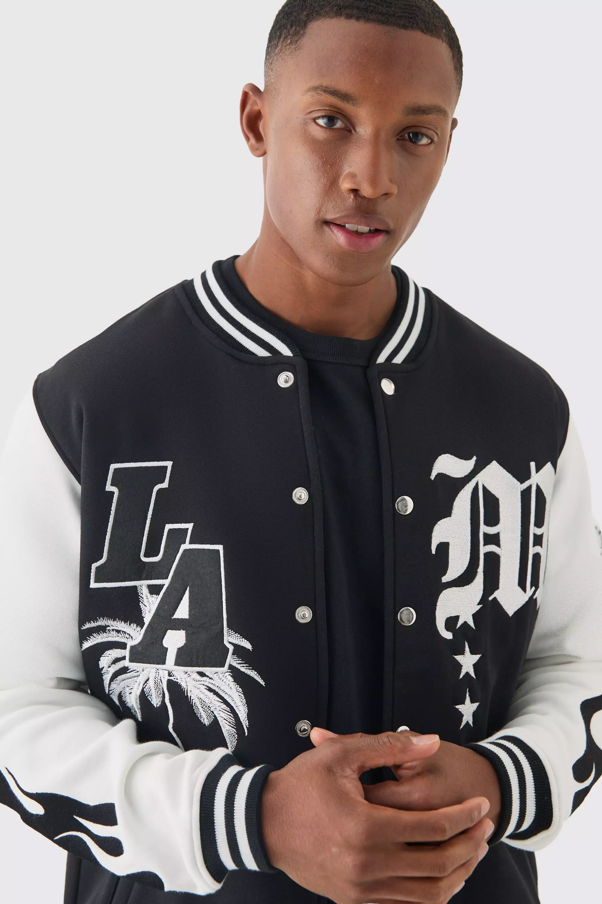 Bomber universitaire en jersey Los Angeles, Black autre image