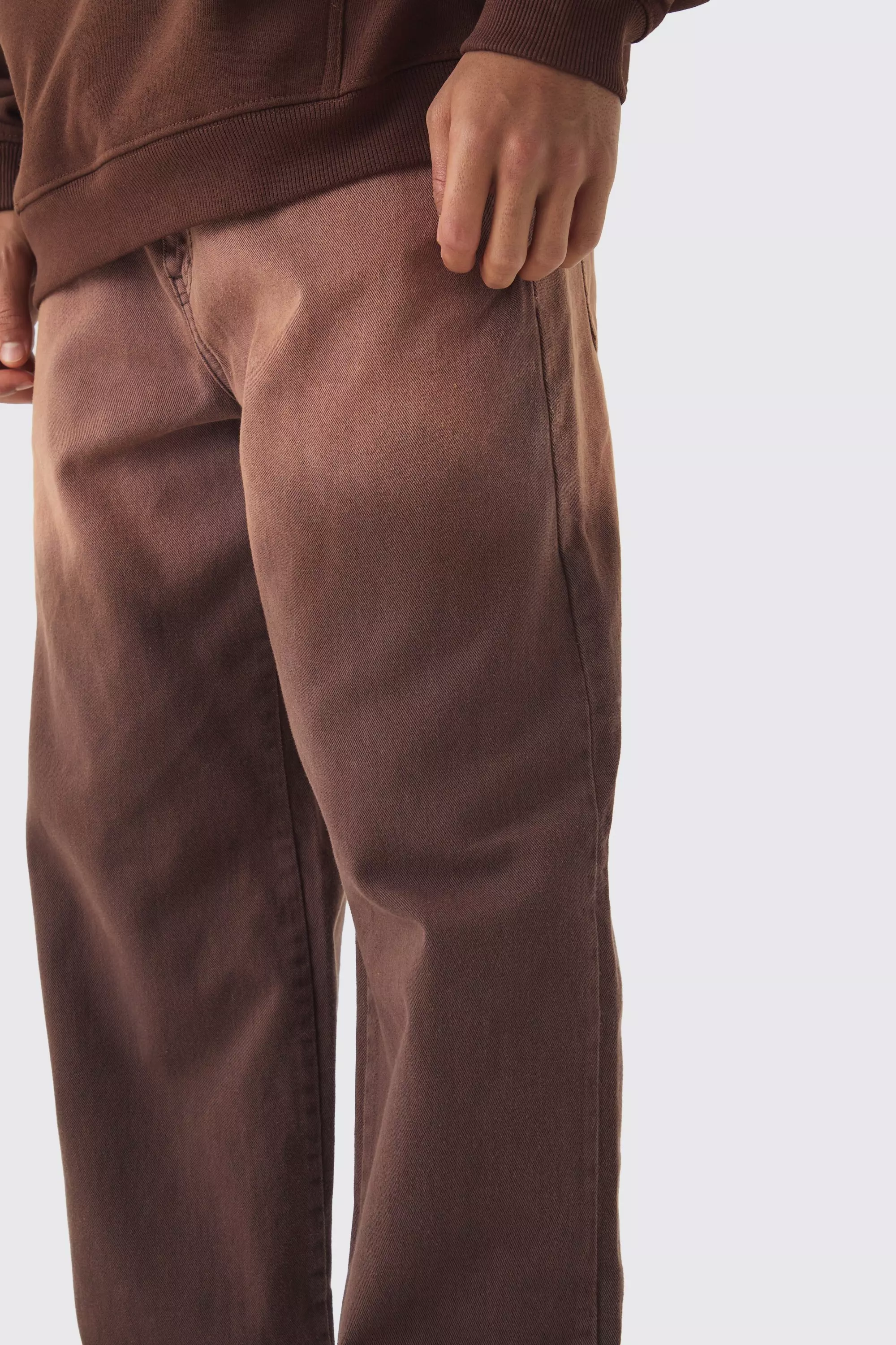 Fixed Waist Relaxed Raw Hem Washed Pants | boohooMAN USA