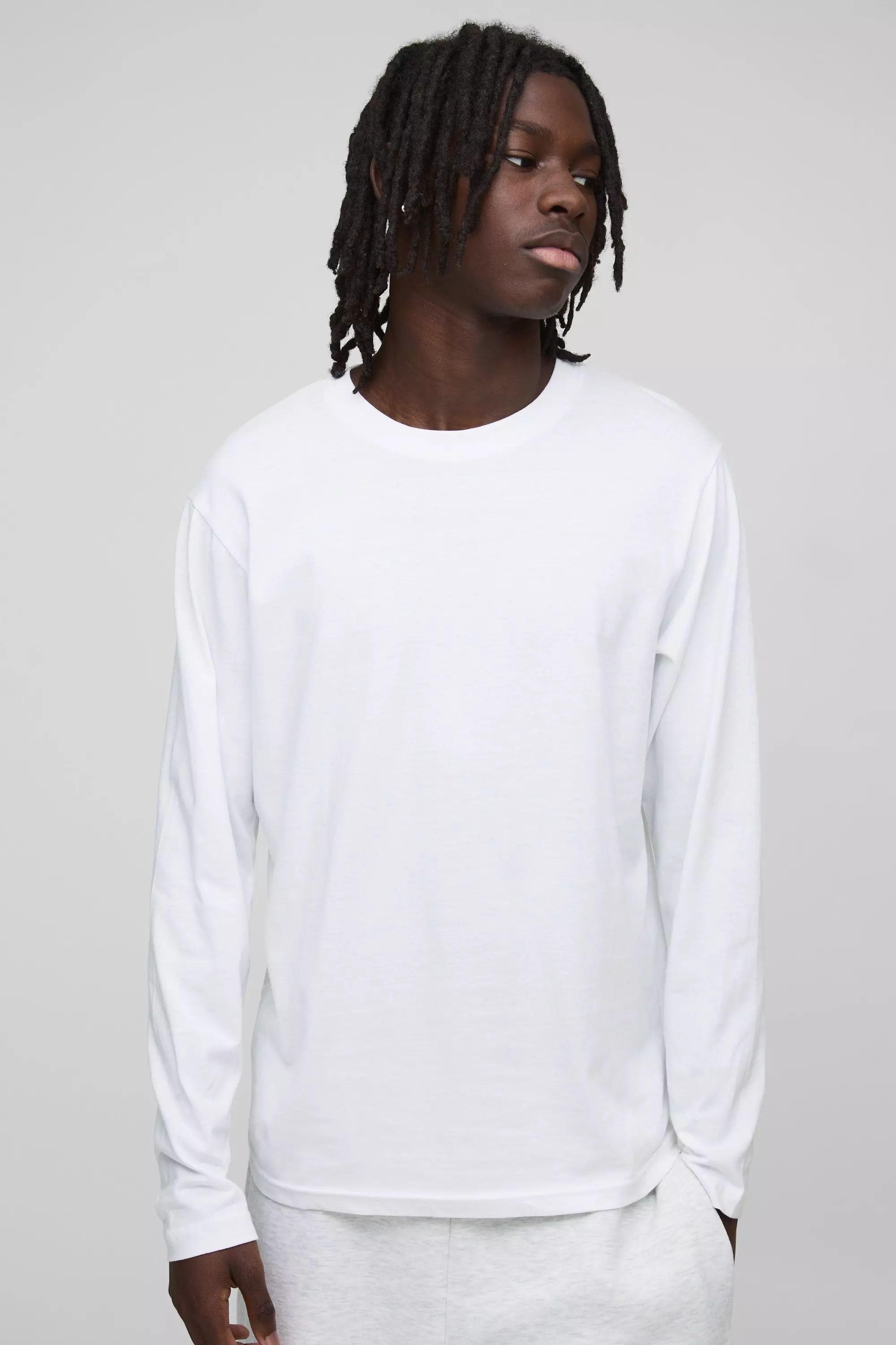 White Long Sleeve Crew Neck T-shirt