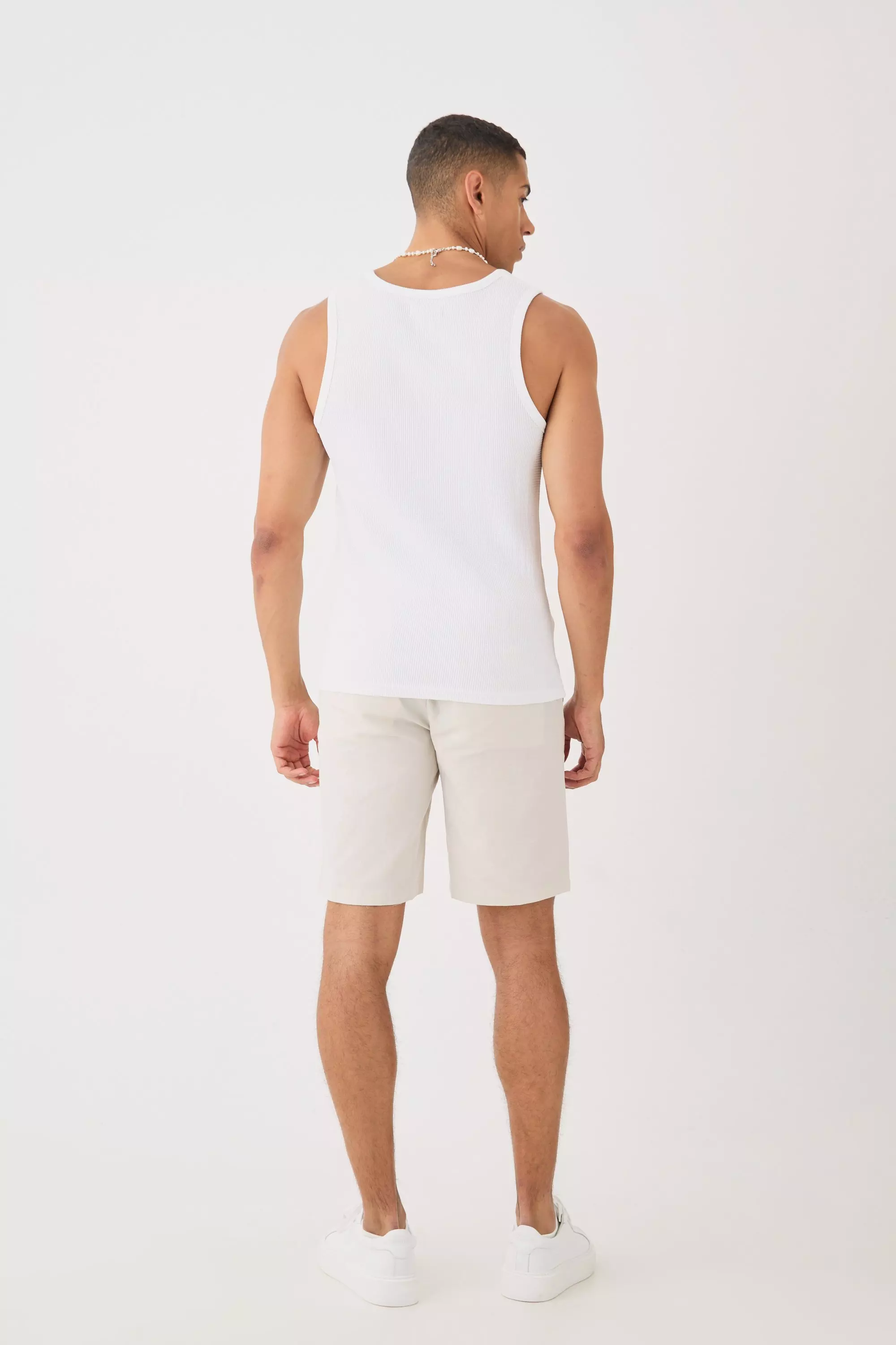 White Man Signature Slim Waffle Embroidered Vest alternative image