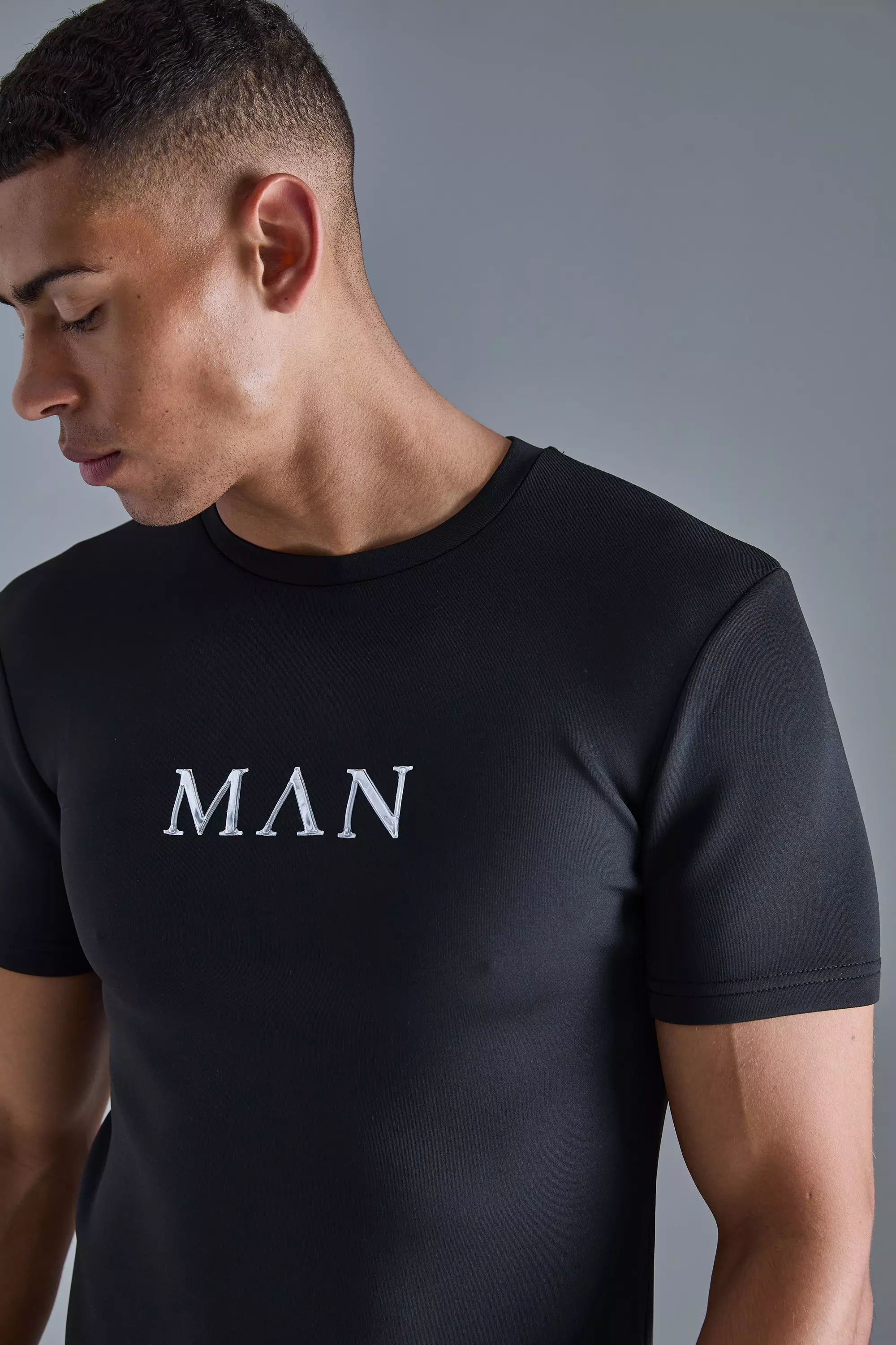 Black Muscle Fit Scuba T-shirt & Jogger Set alternative image