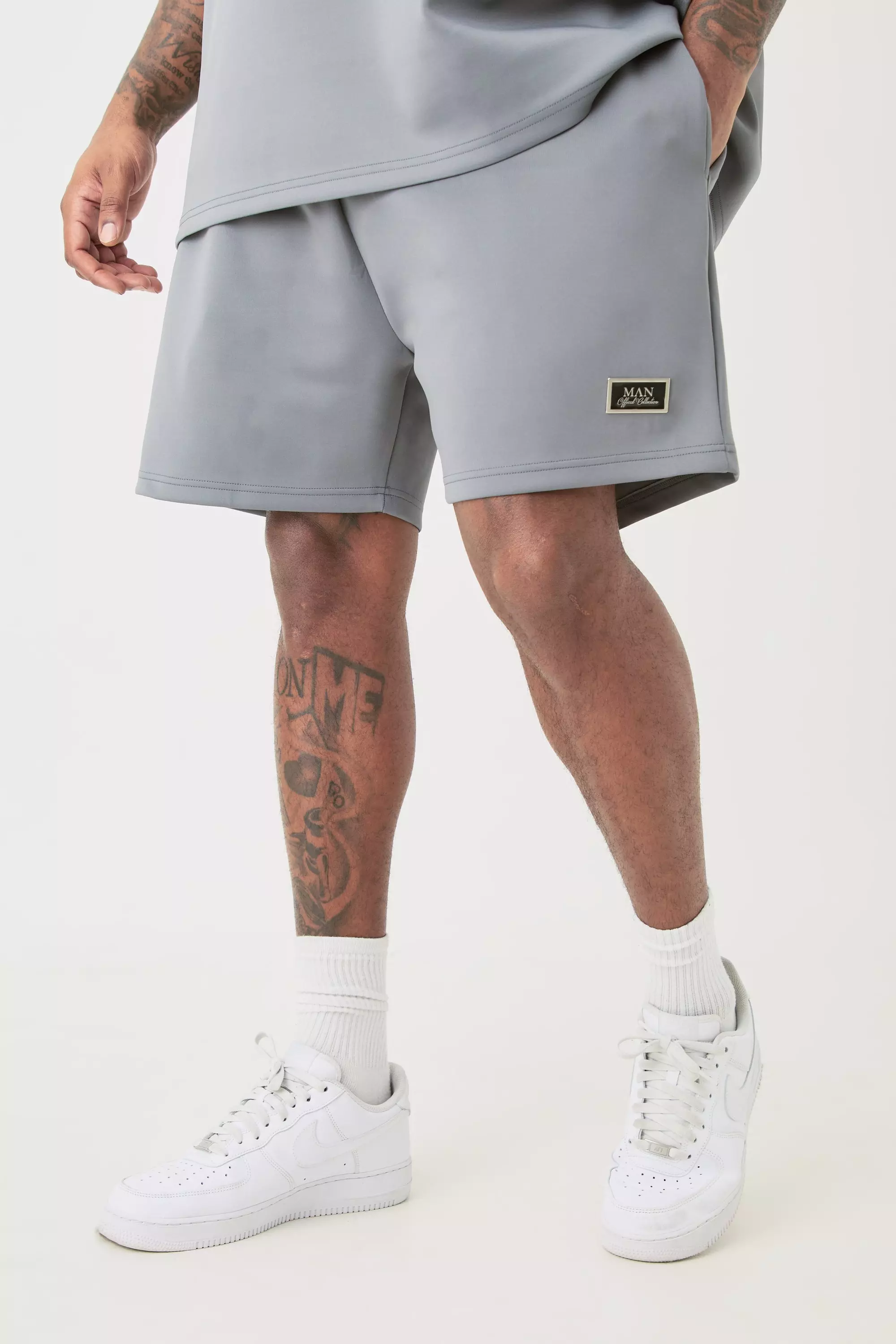 Plus Relaxed Fit Scuba Short Charcoal