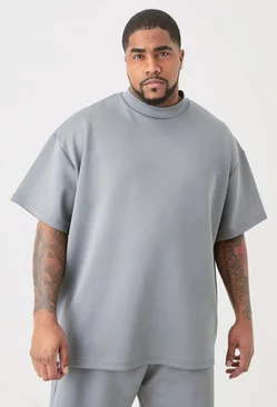 Plus Oversized Scuba T-shirt Charcoal