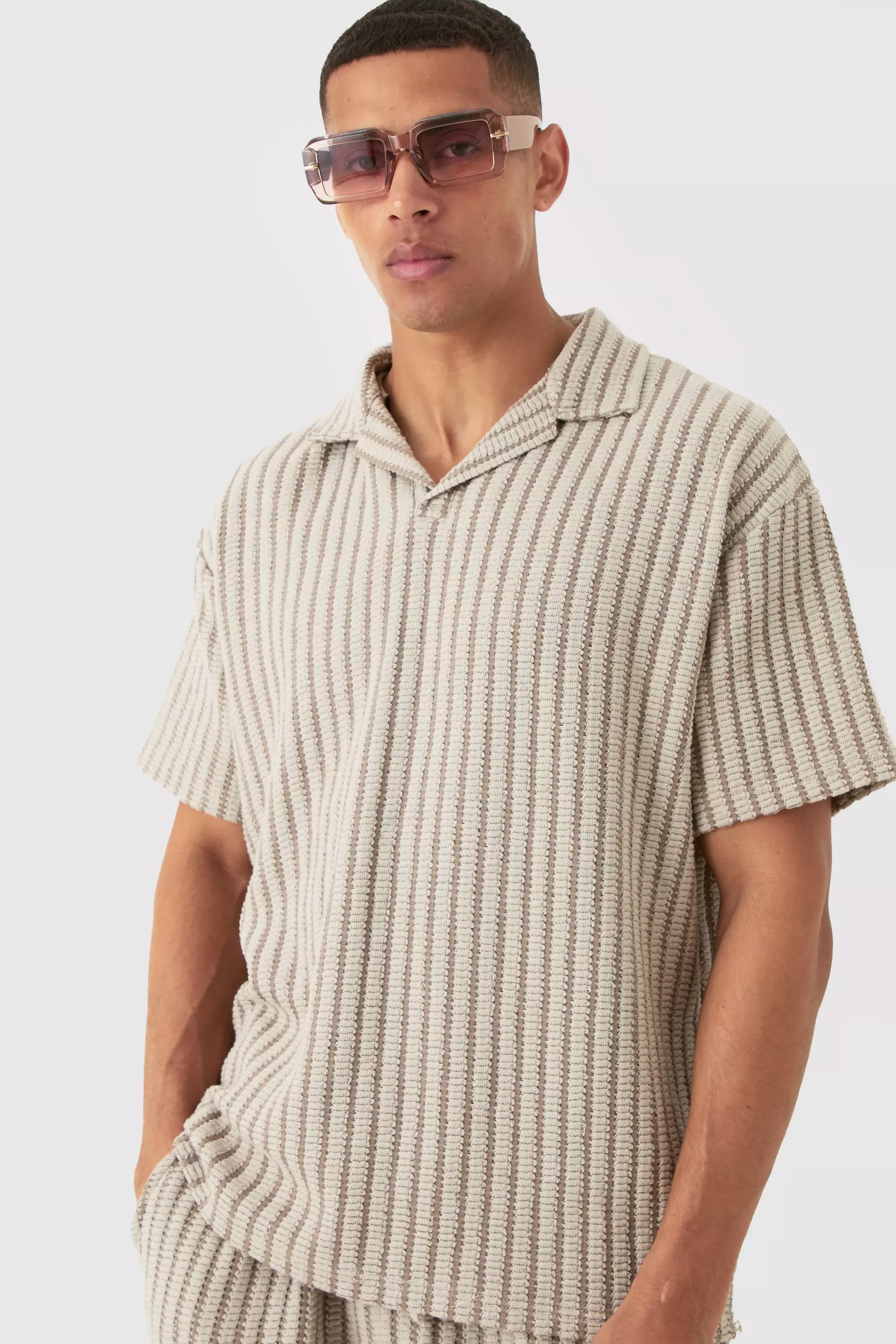 Oversized striped polo best sale