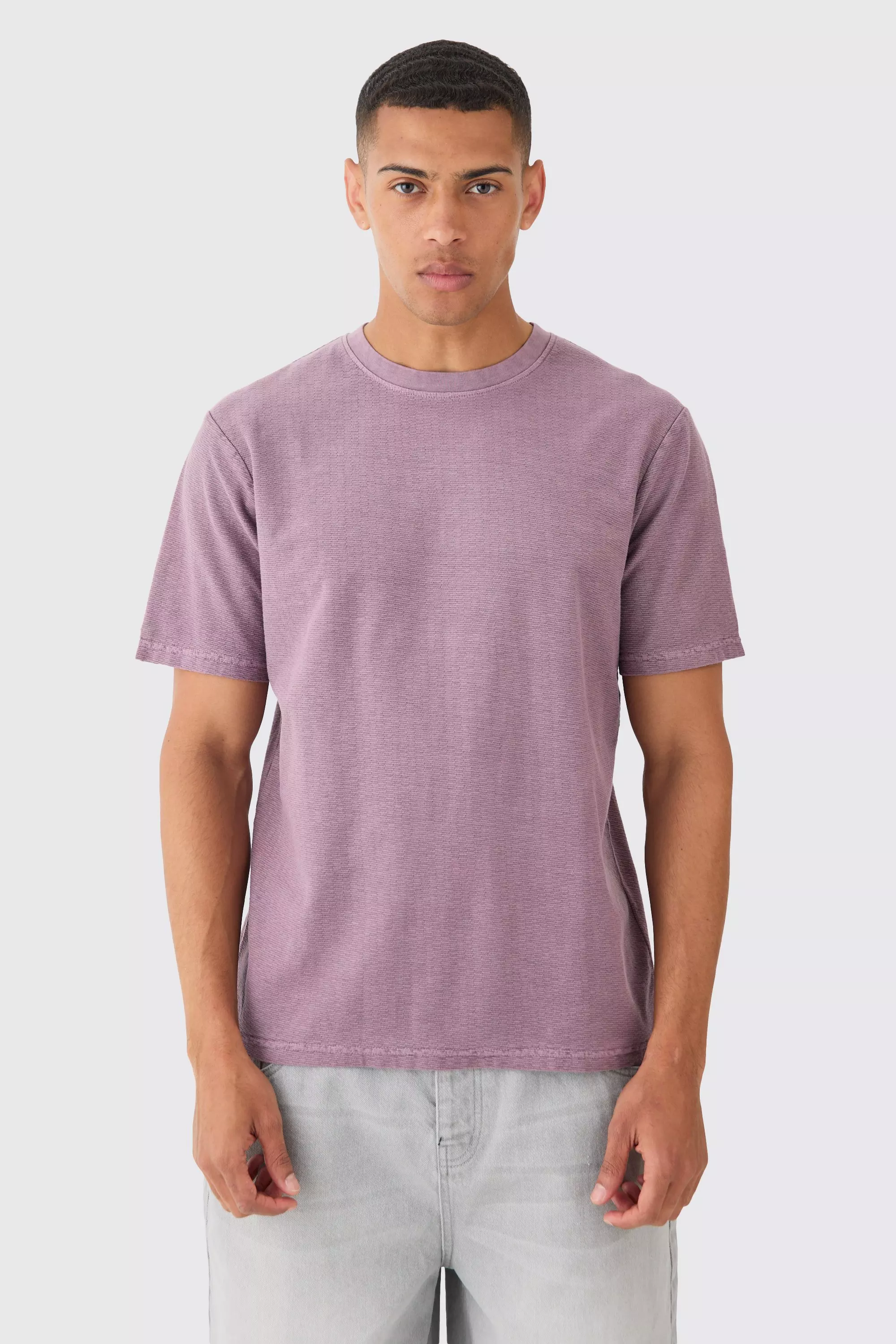 Textured Washed T-shirt Mauve