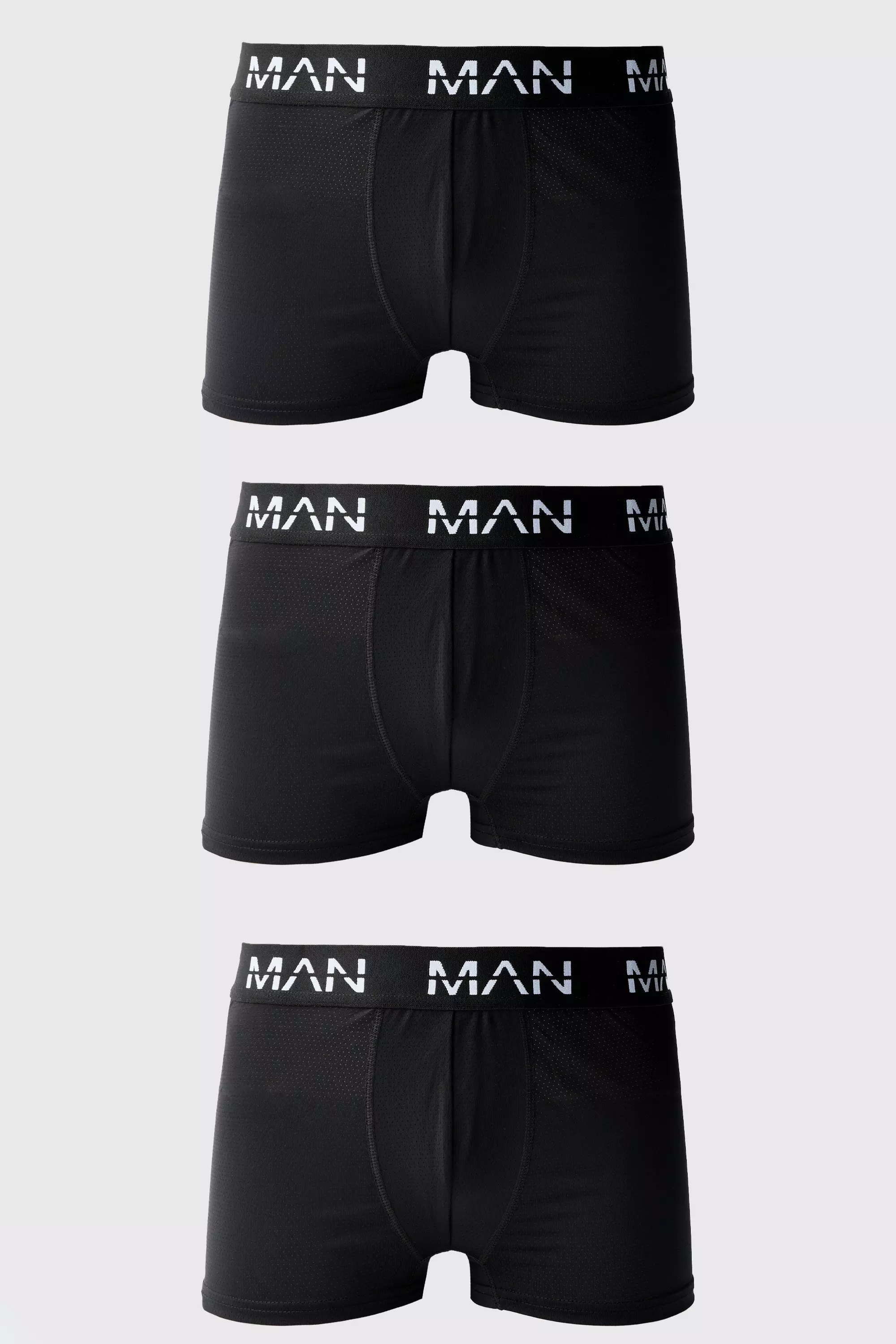 Man Active Performance 3 Pack Boxer Black