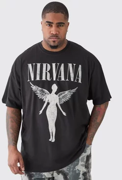 Plus Nirvana Tour Dates Back Print License T-shirt Black
