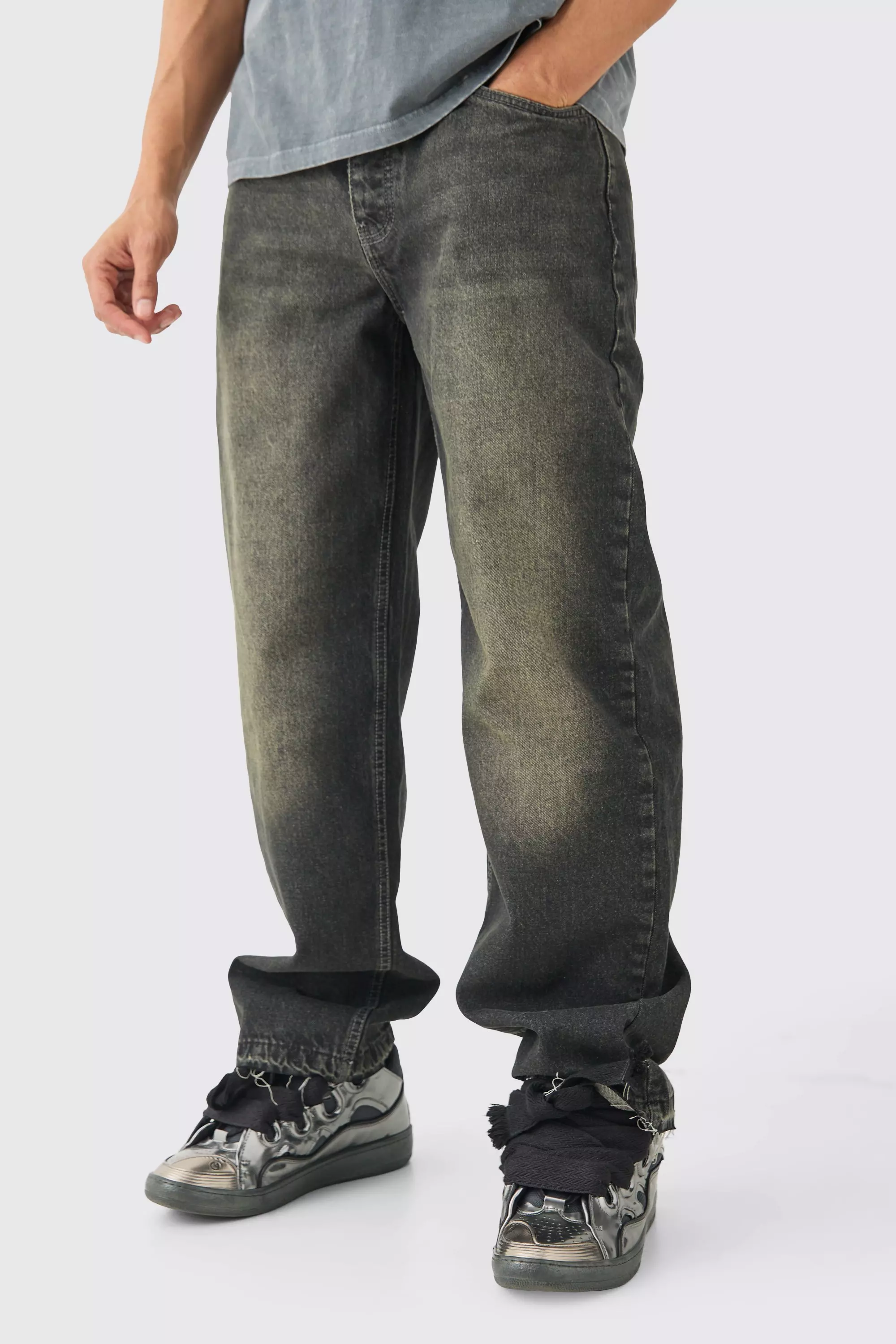 Lockere zerrissene Jeans in Grau, Grey alternatives Bild