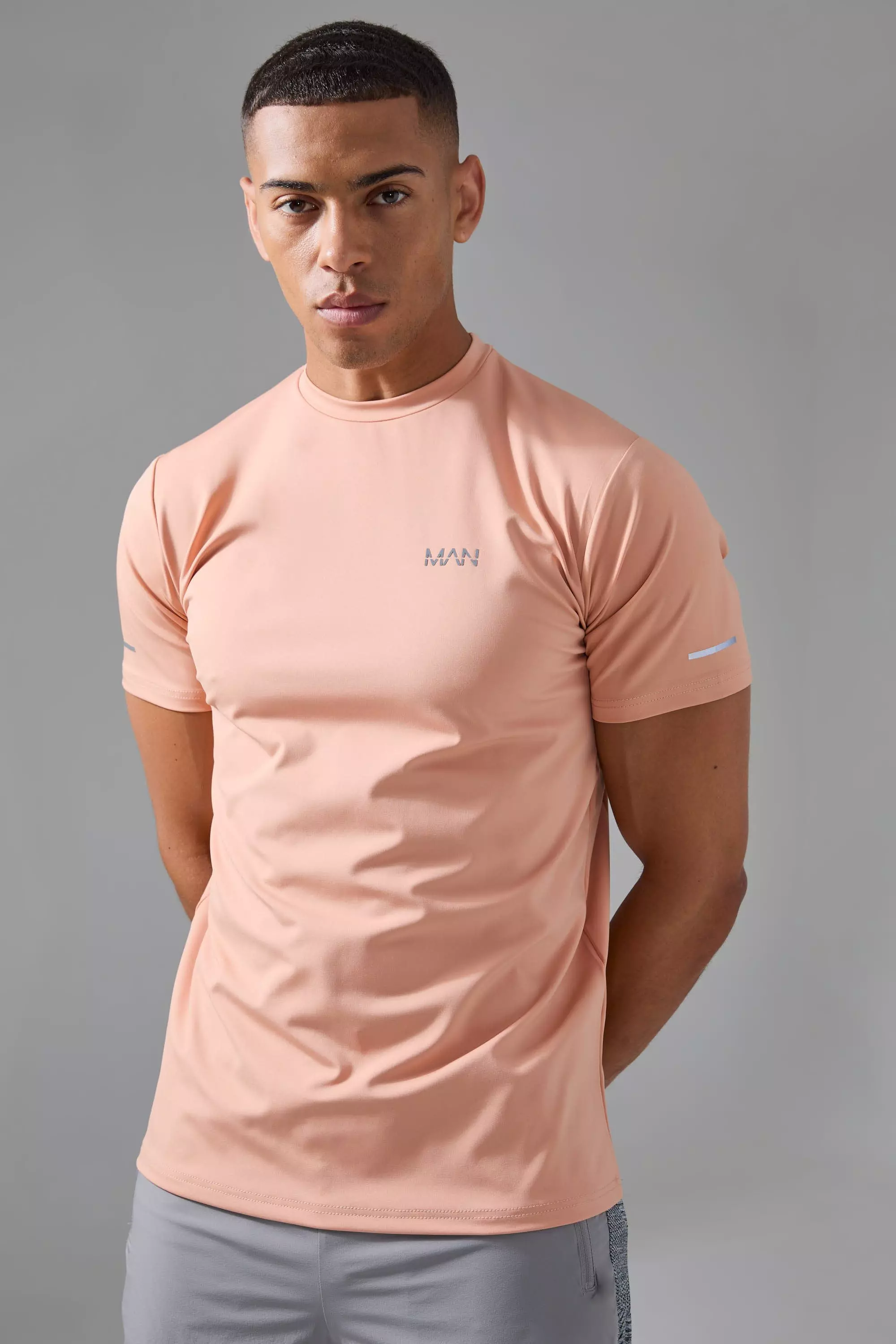 Man Active Performance T-shirt Coral