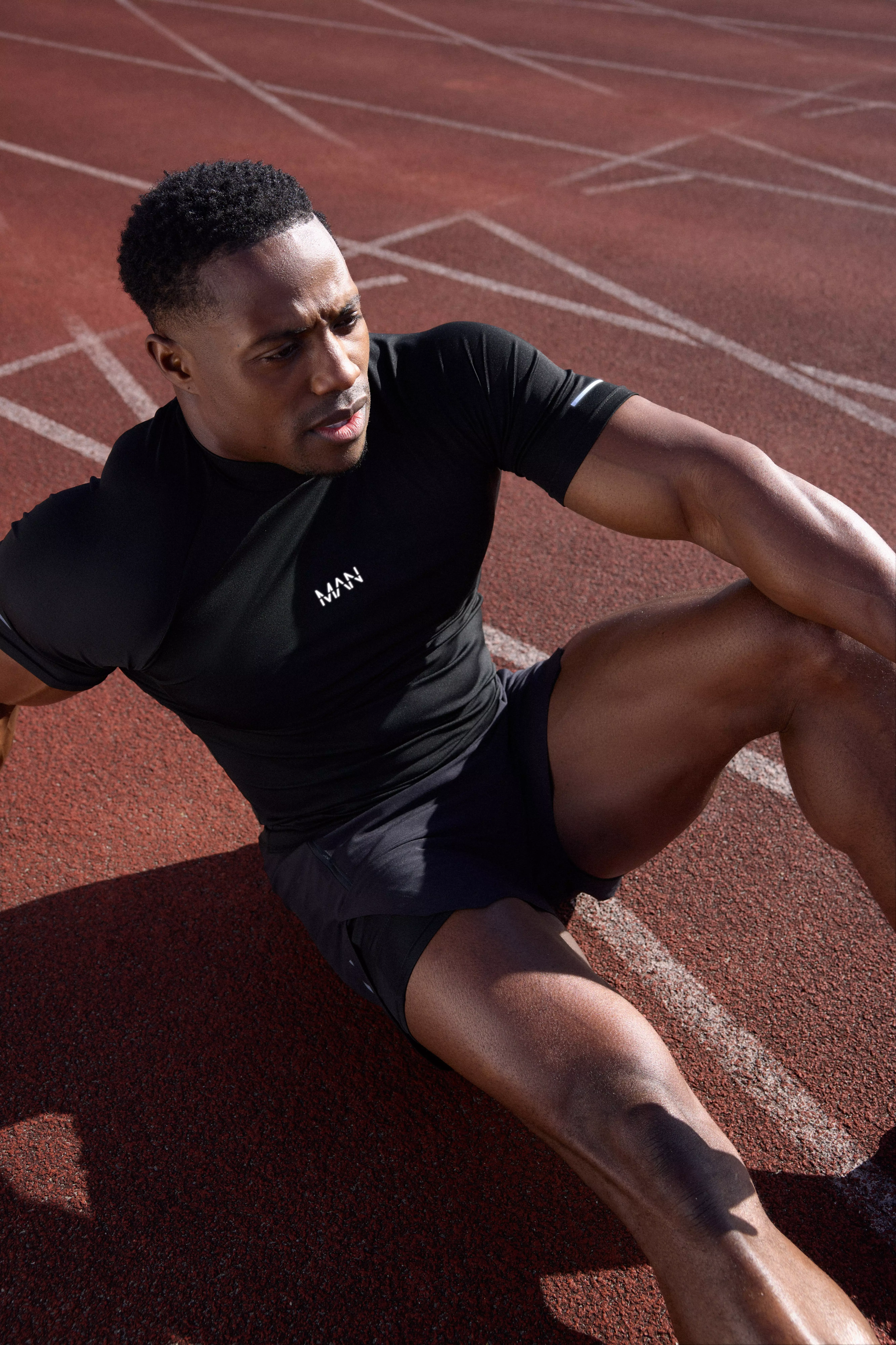 Black Man Active Compression T-shirt alternative image