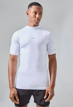White Man Active Compression T-shirt