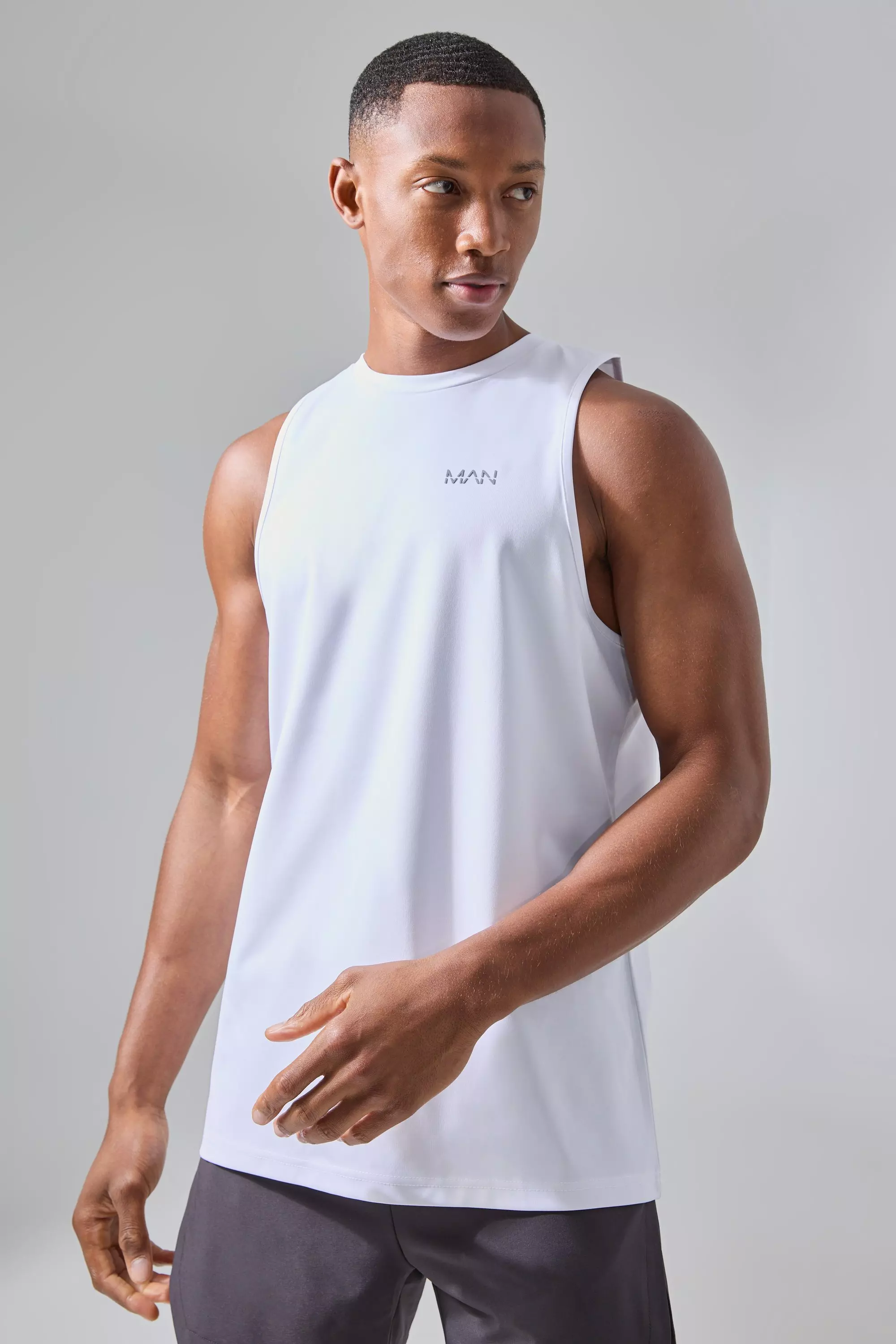 Man Active Performance Trägershirt, White alternatives Bild