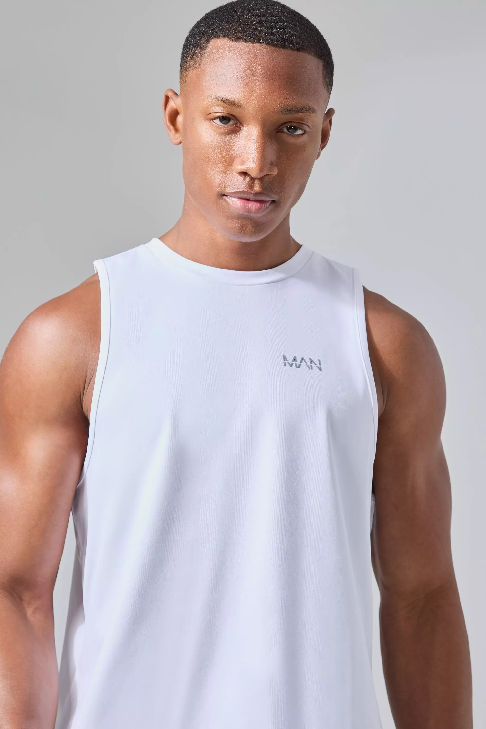 Man Active Performance Trägershirt, White alternatives Bild