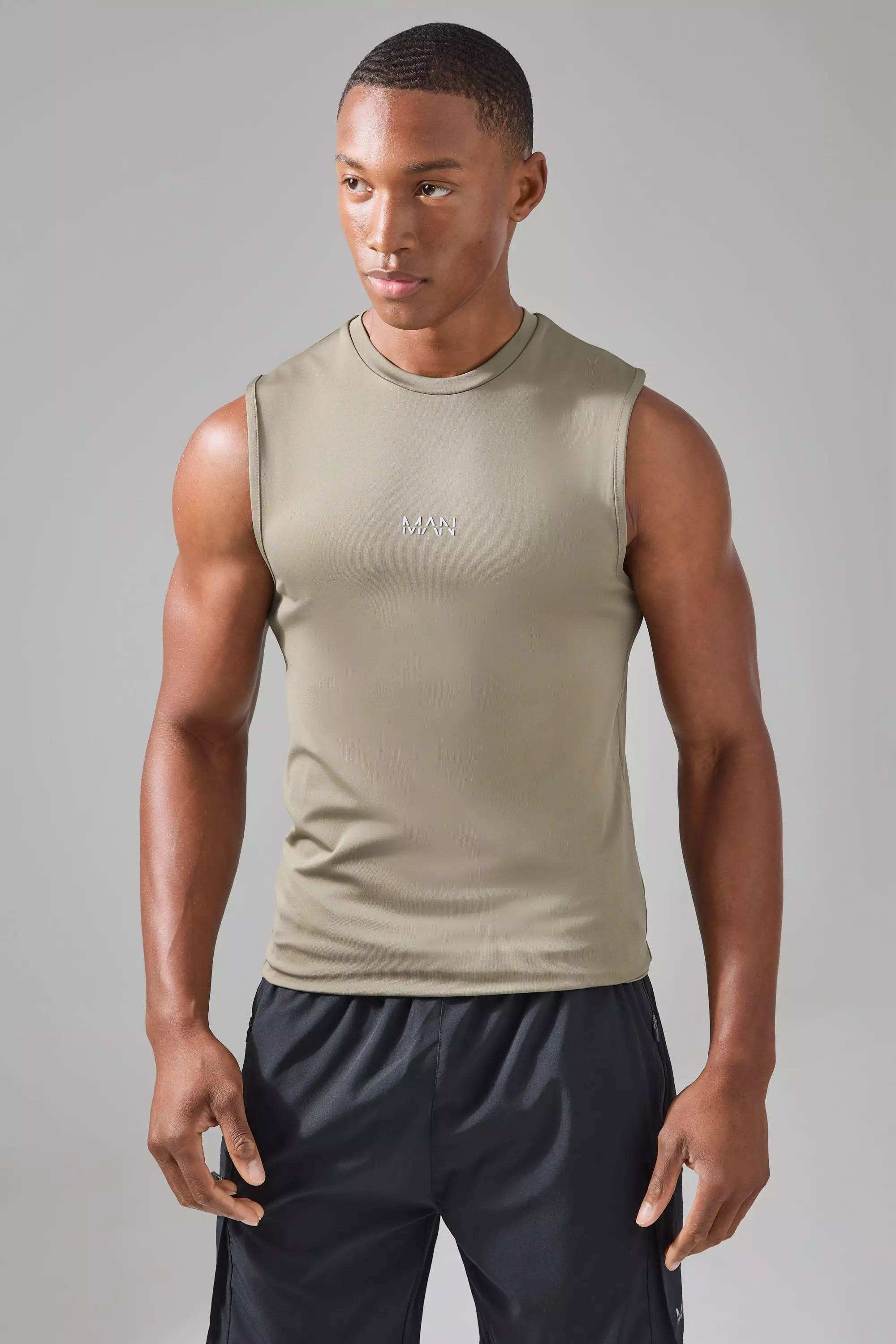 Man Active Compression Tank Khaki