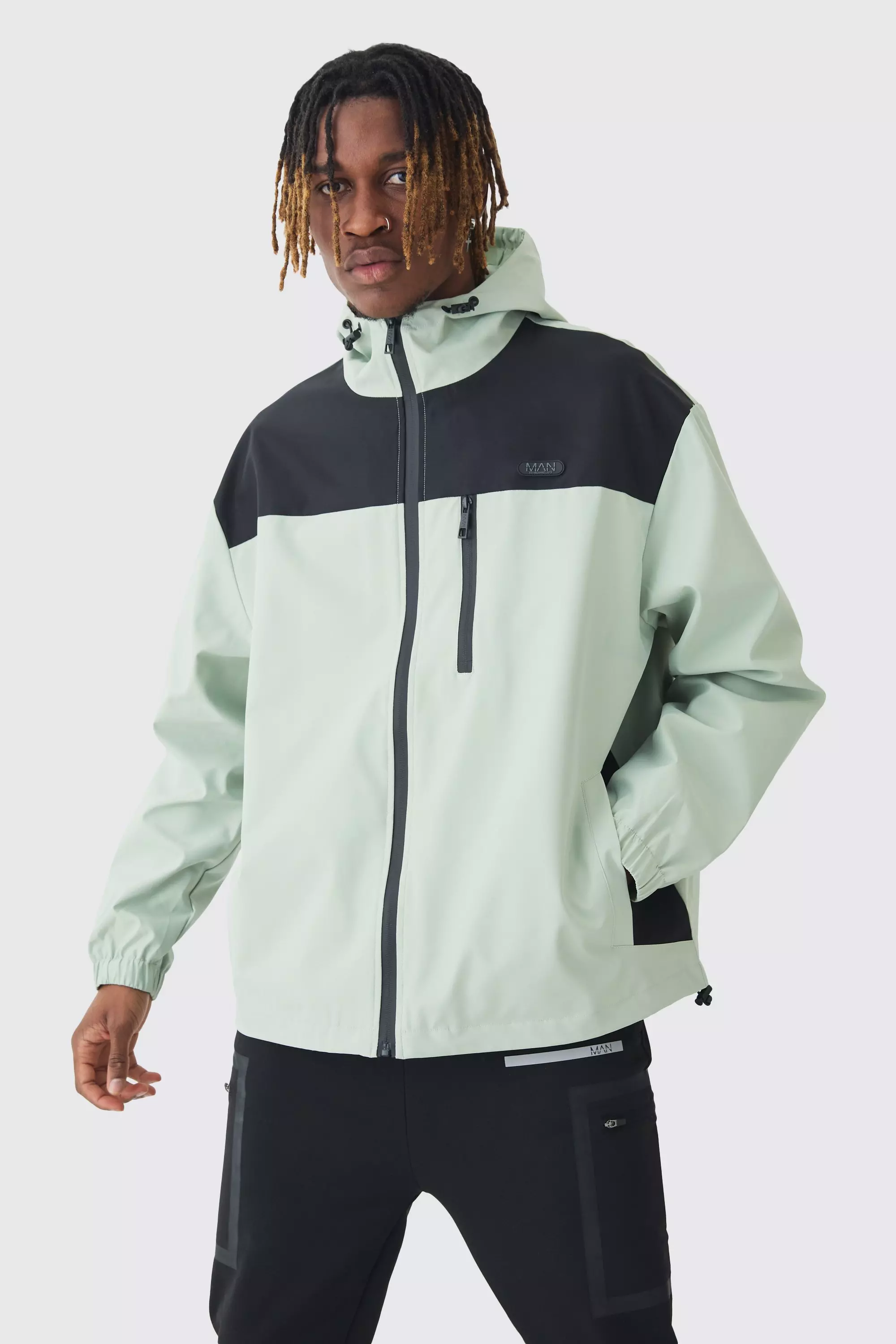 Tall - Coupe-vent oversize color block, Sage autre image