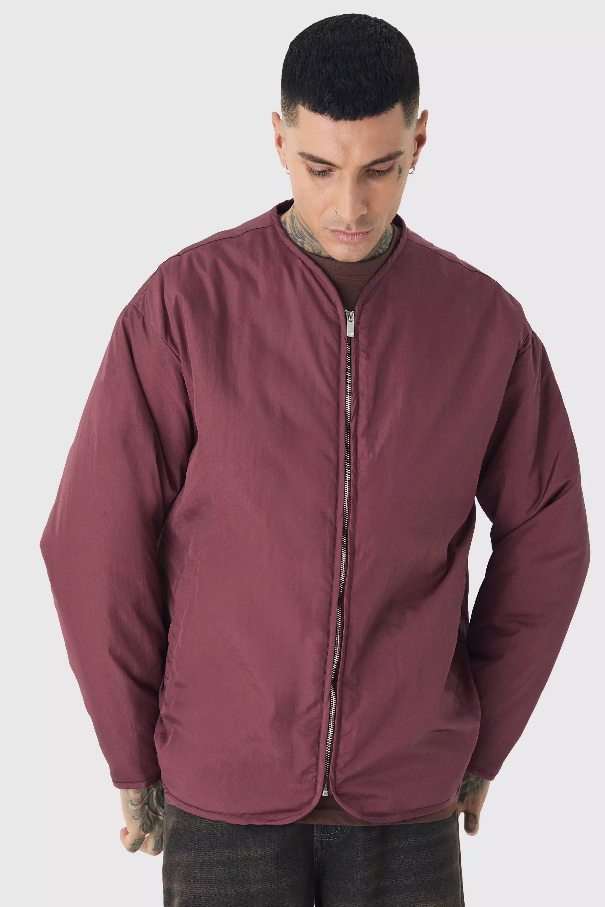 Tall - Bomber oversize matelassé, Wine autre image