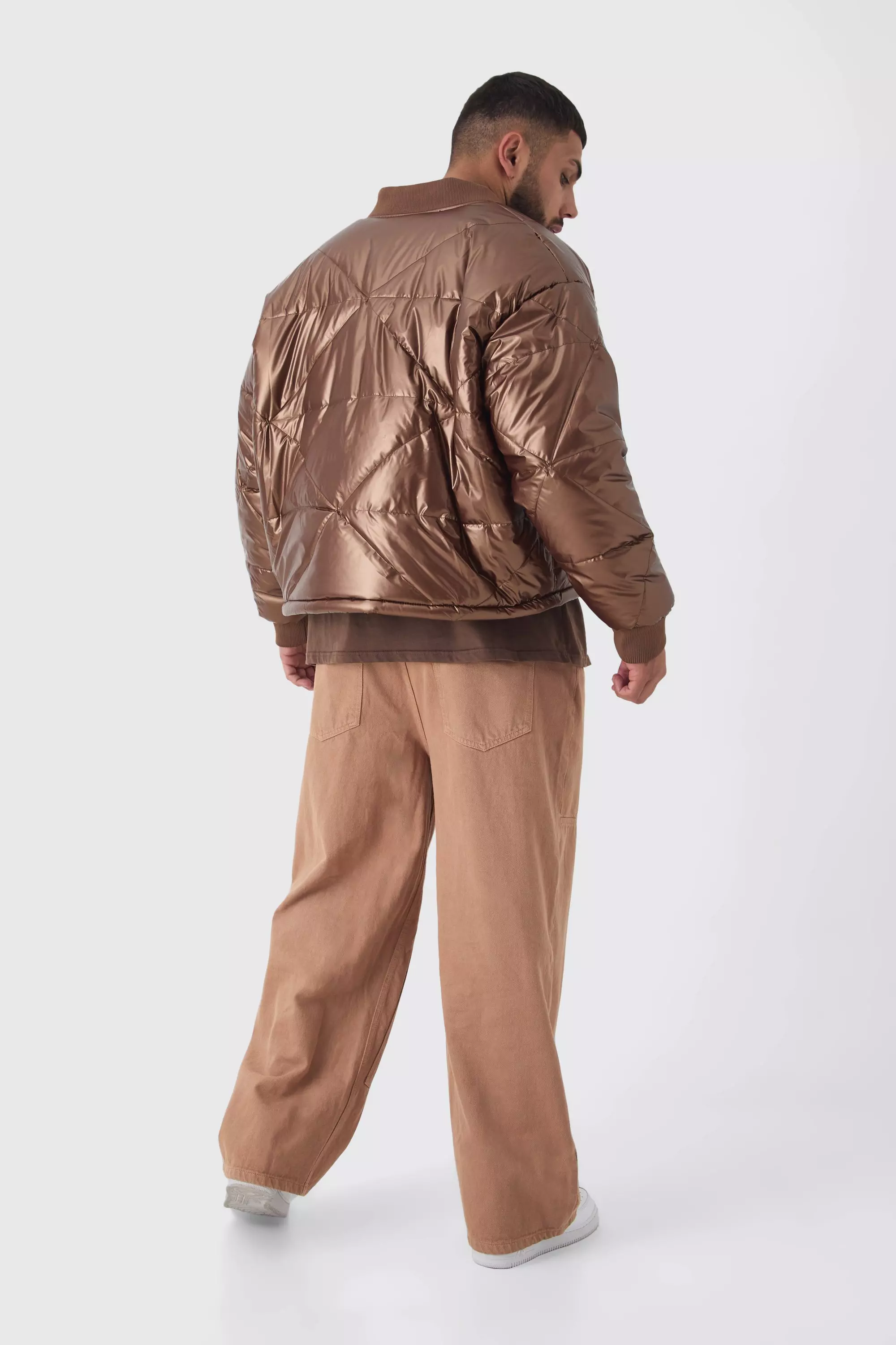 Grande taille - Bomber oversize matelassé, Tan autre image