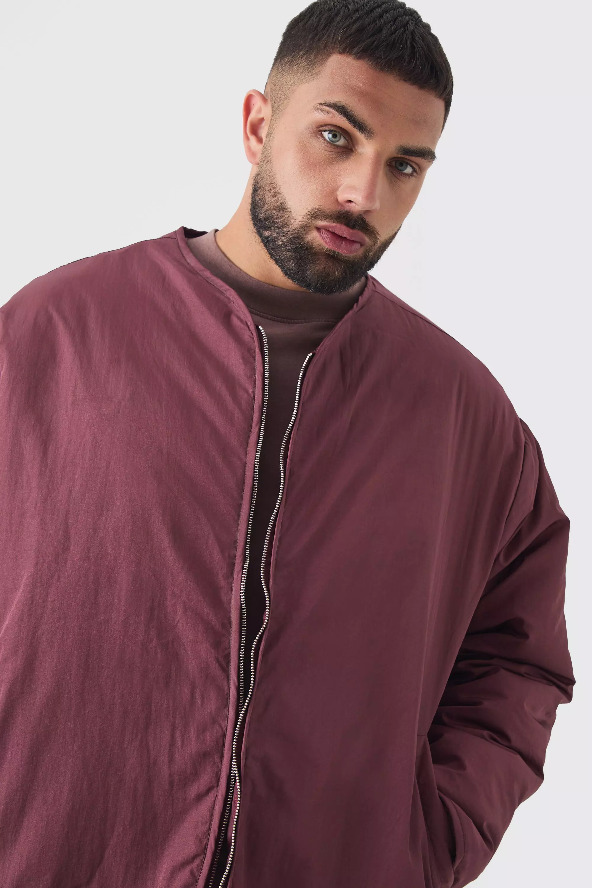 Grande taille - Bomber oversize matelassé, Wine autre image