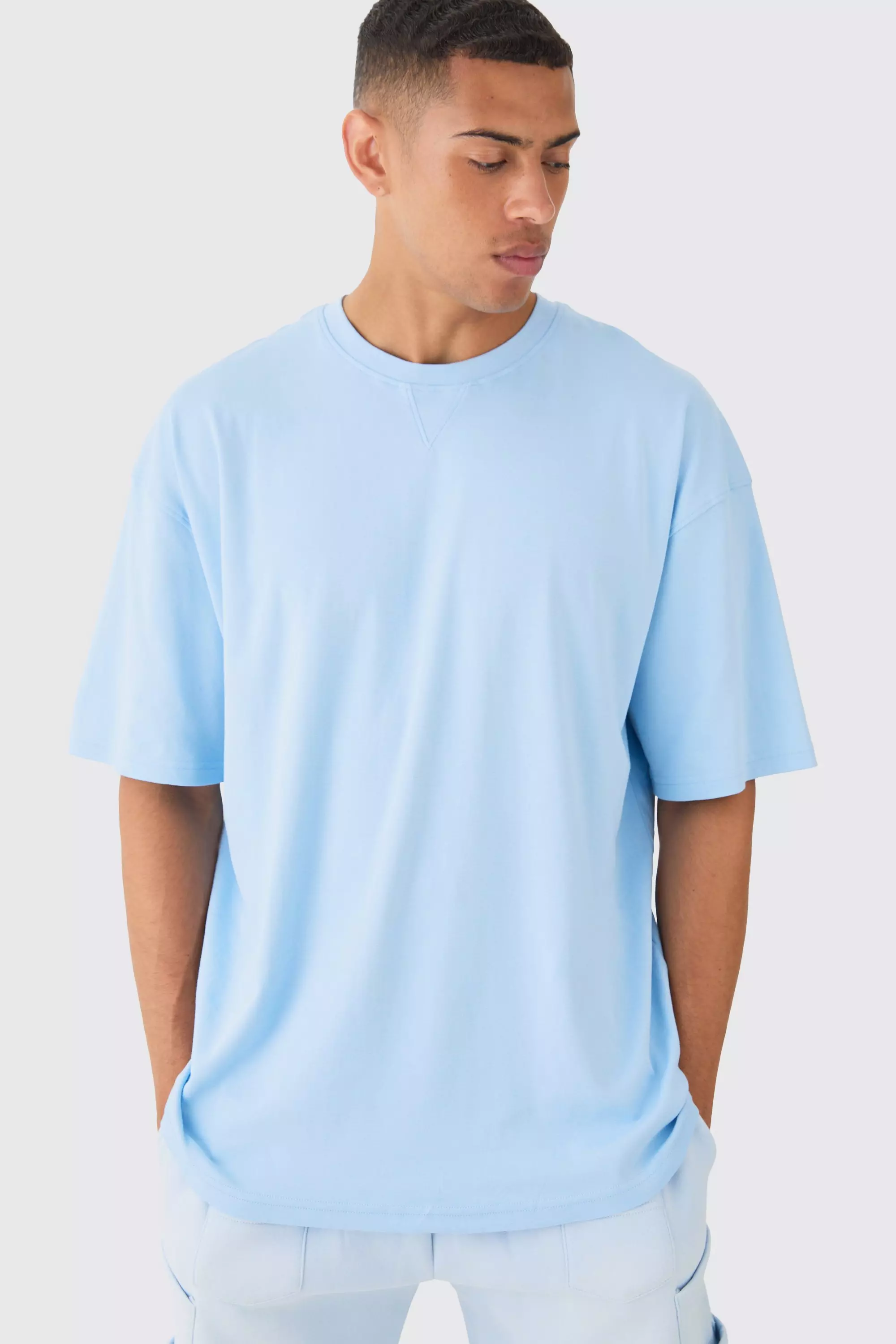 Premium Oversized Super Clean Interlock T-shirt Pastel blue