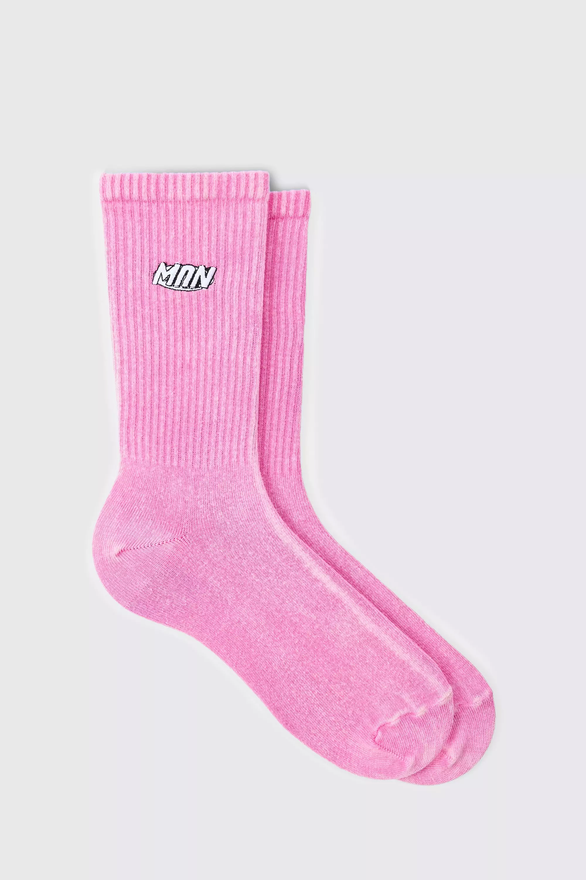 Acid Wash Man Socks In Pink Pink
