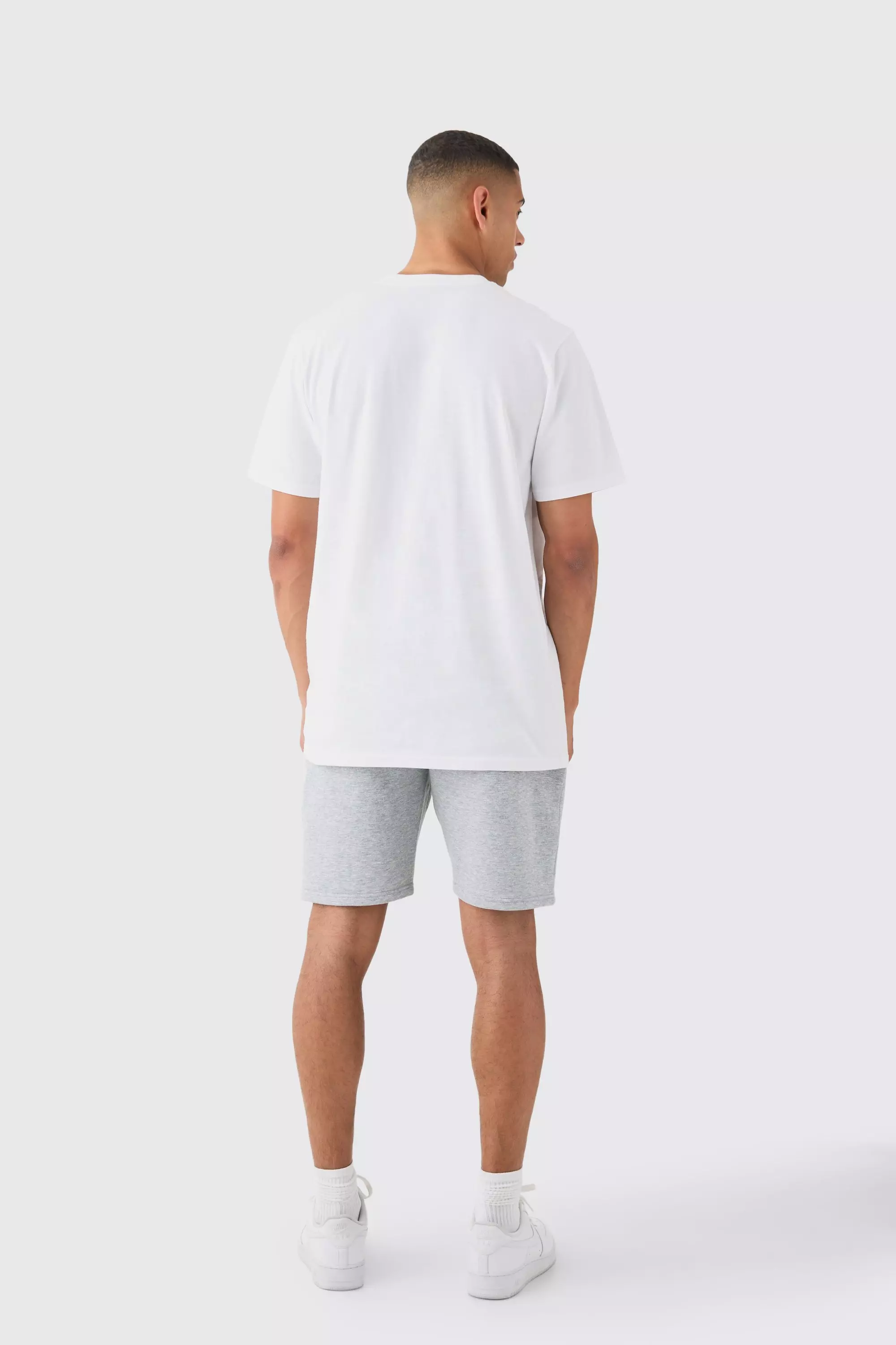 White Basic Long Line T-Shirt Met Crewneck alternatieve afbeelding
