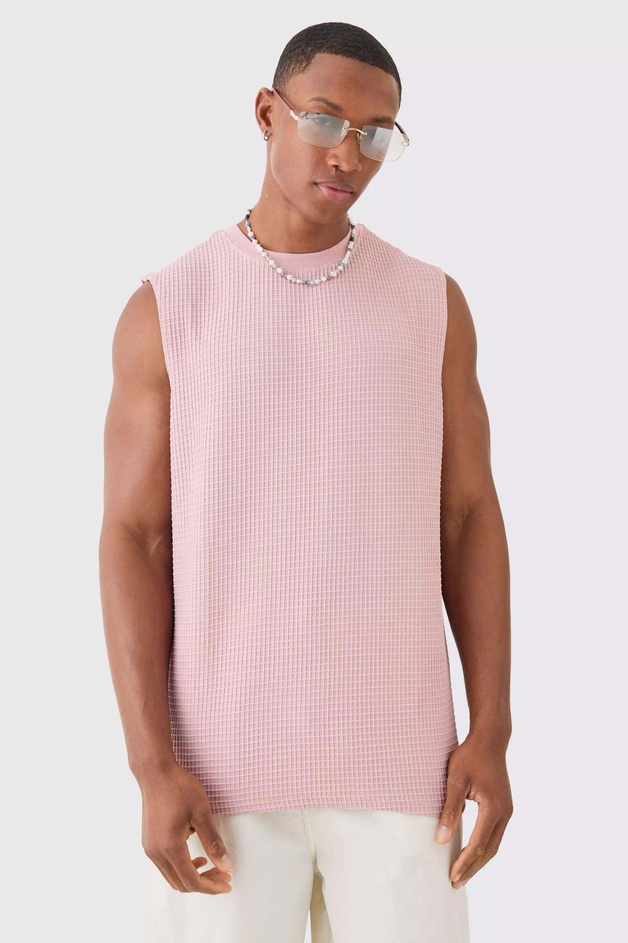 Waffle Tank Dusty pink