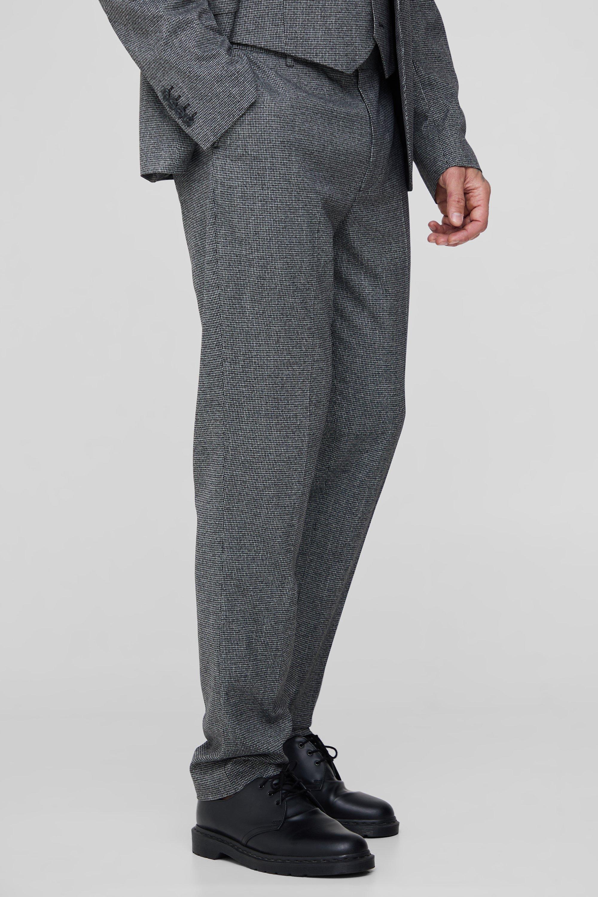 Grey Tall Slim Fit Dogtooth Pantalons