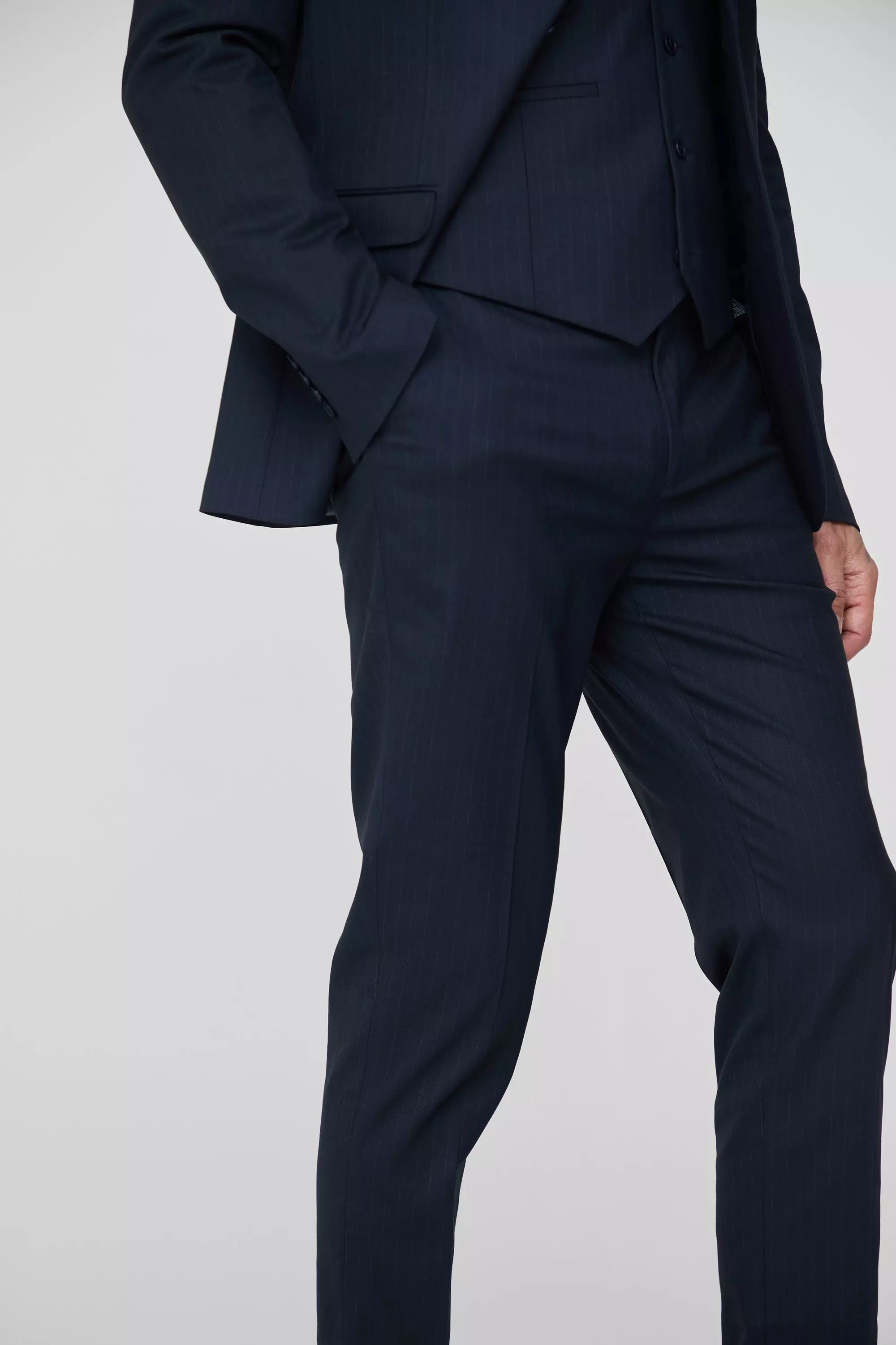 Tall Navy Pinstripe Slim Fit Suit Trouser alternative image