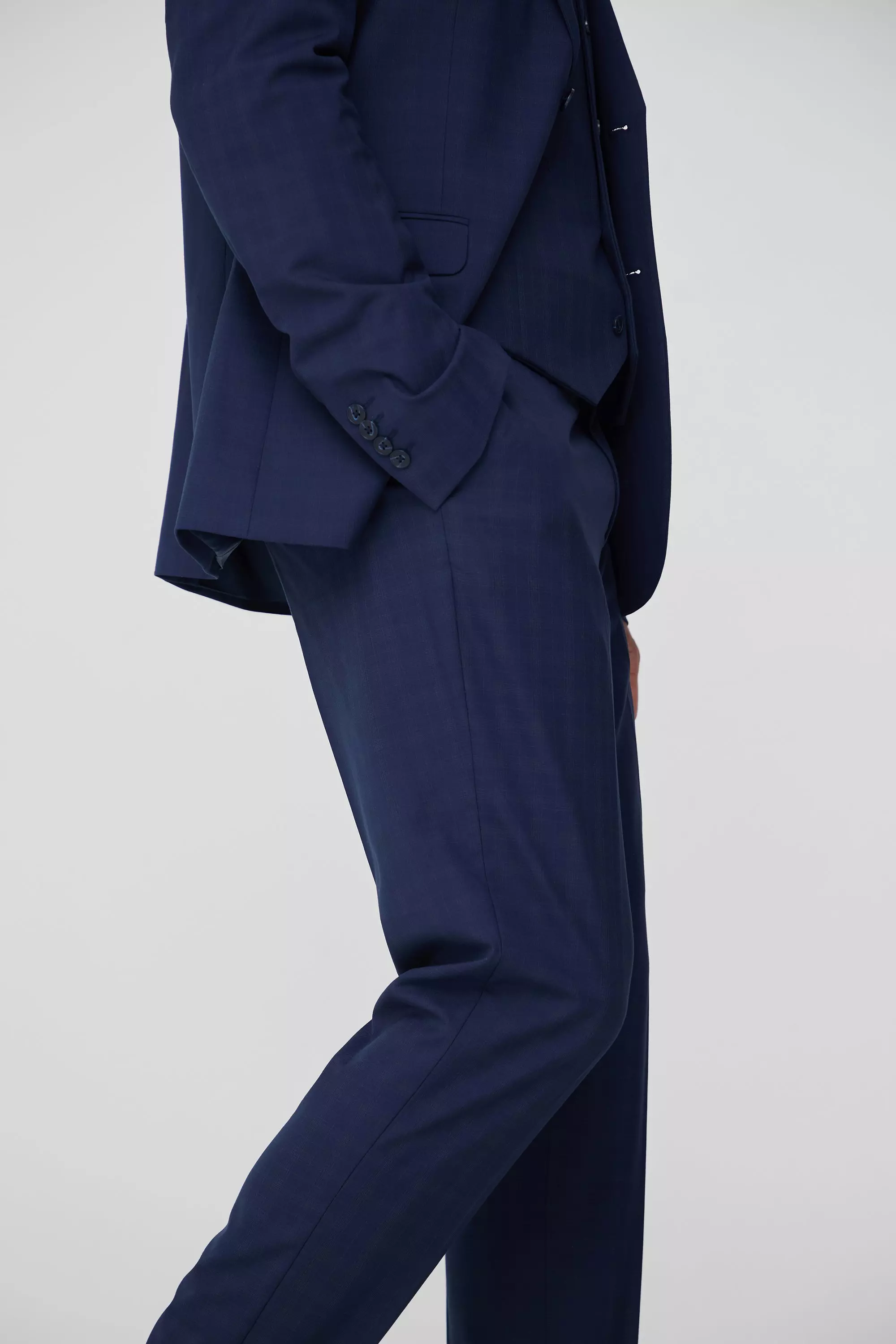 Tall Dark Blue Check Slim Fit Suit Trouser alternative image