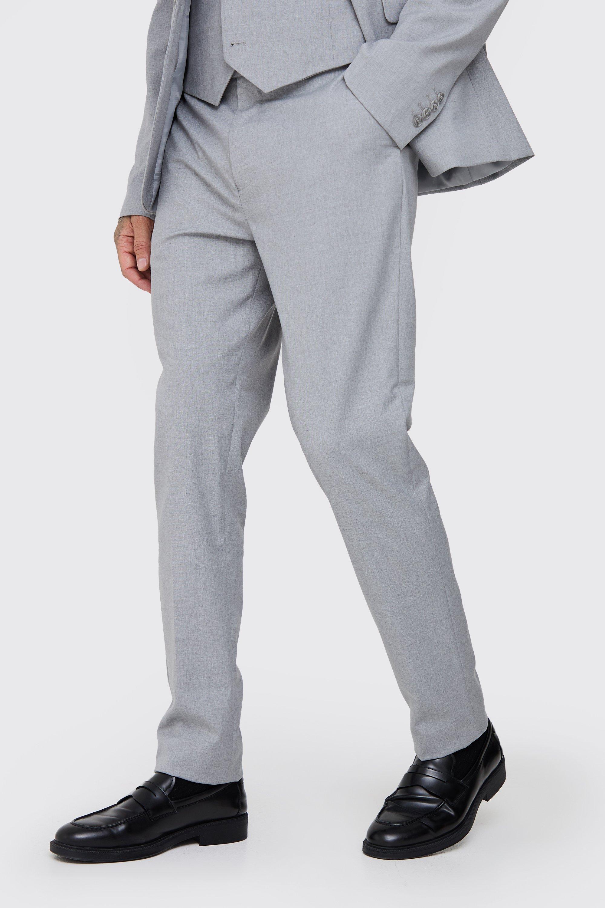 Tall Essential Slim Fit Dress Pants In Grey