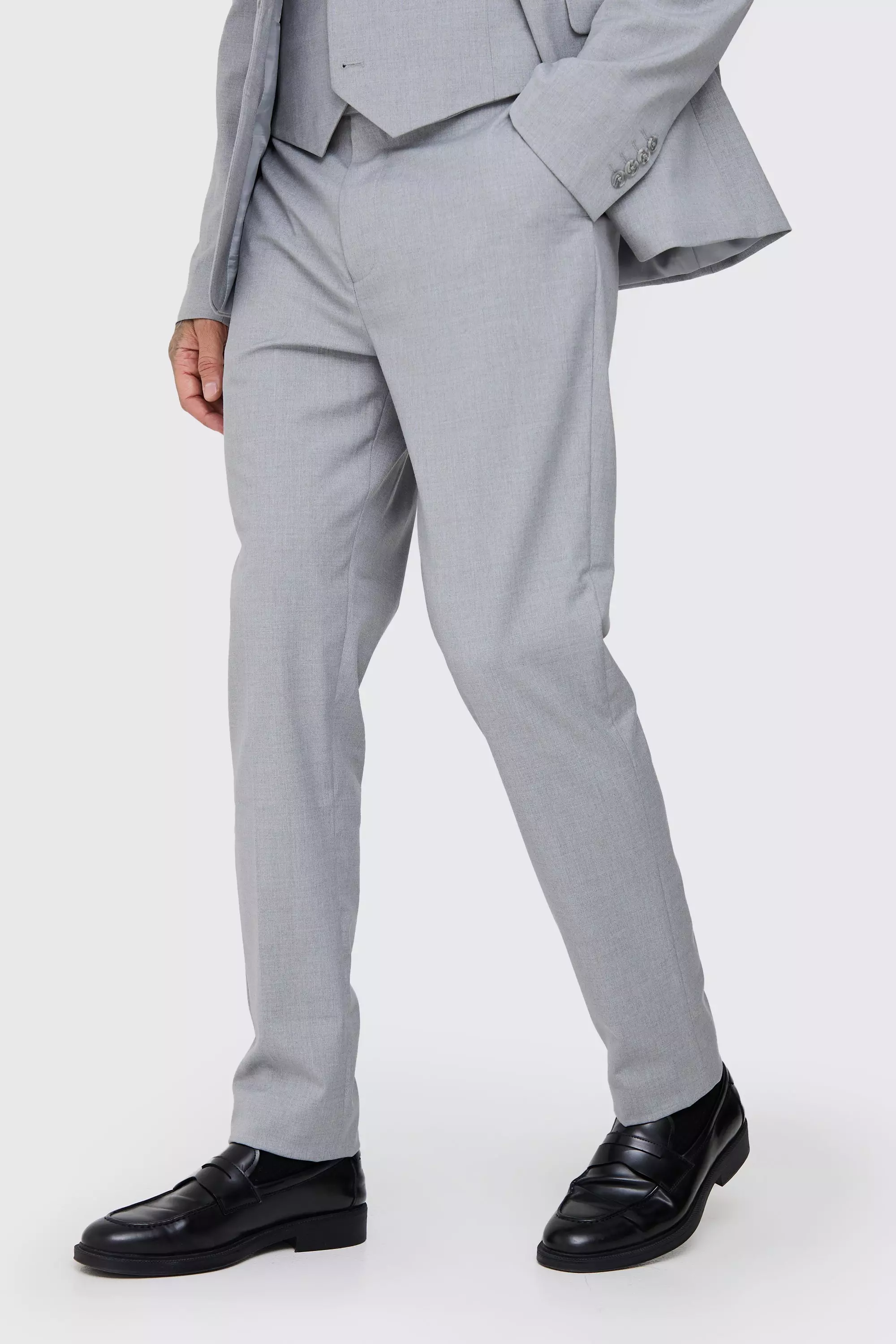 Grey Tall Grijze Essential Slim Fit Pantalons alternatieve afbeelding