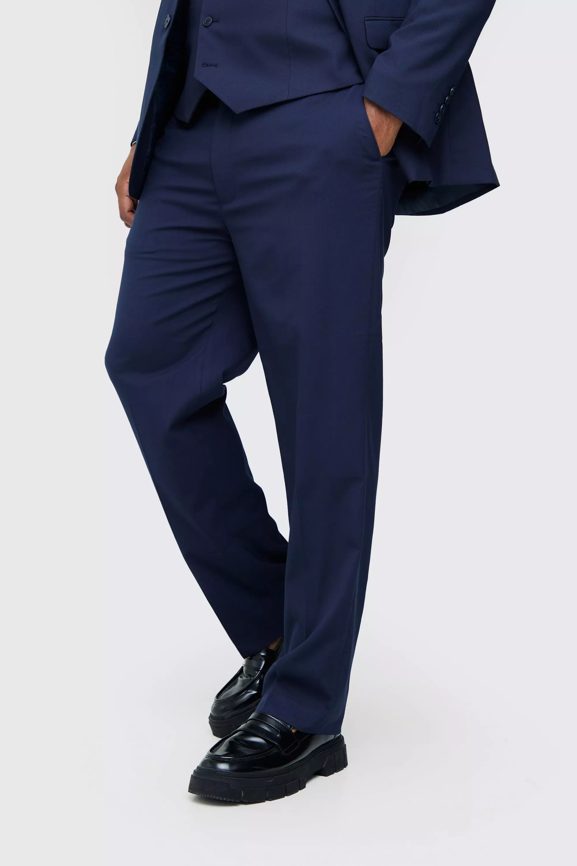 Plus Regular Fit Suit Trouser In Navy Navy