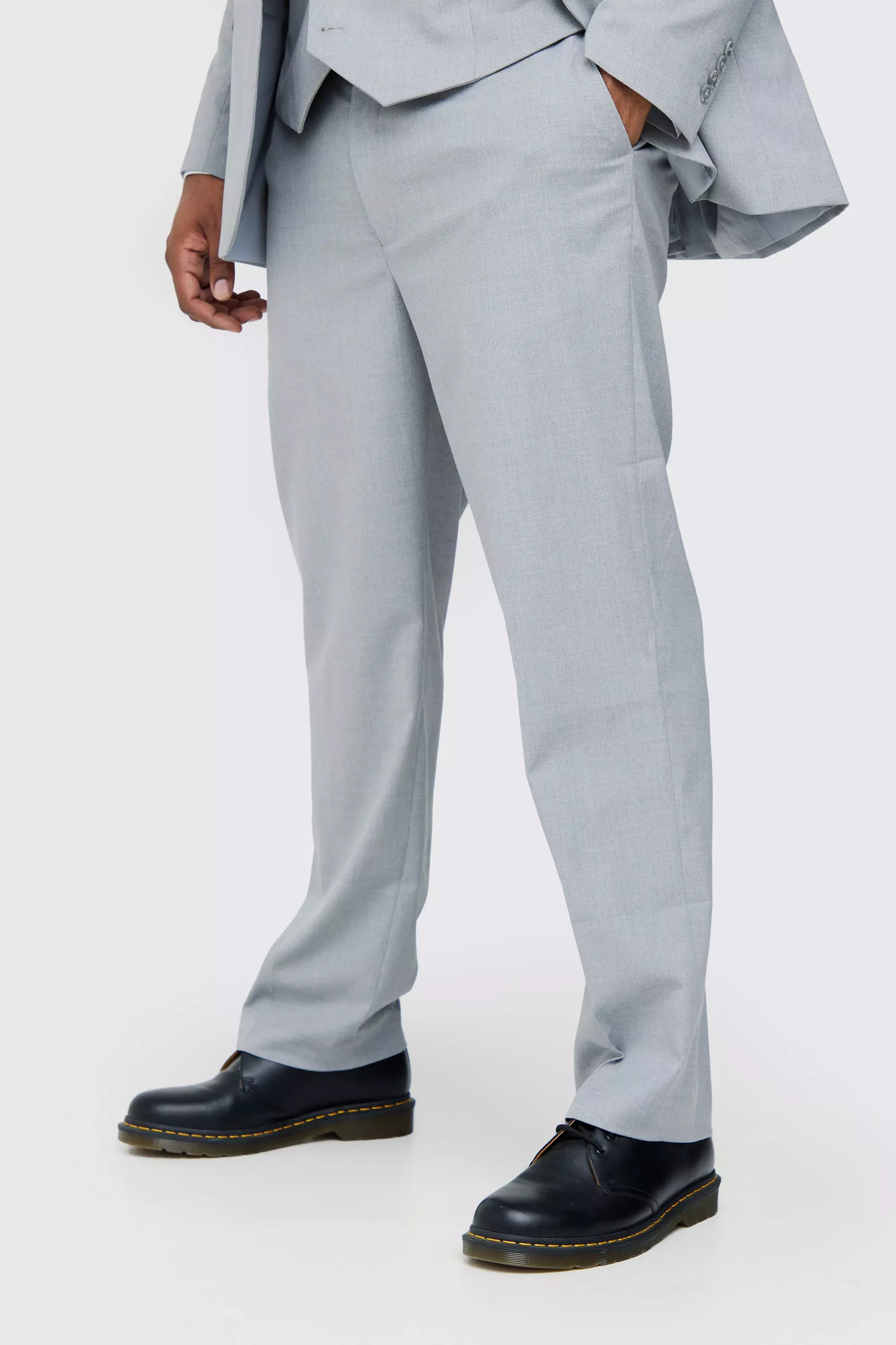 Plus Regular Fit Suit Trouser In Grey Grey