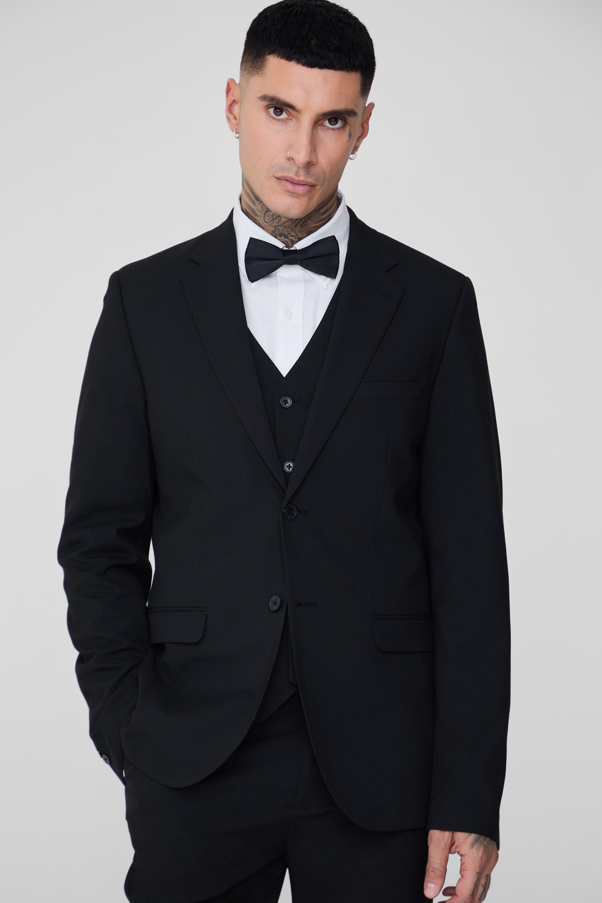 Tall Essential Slim Fit Suit Jacket In Black