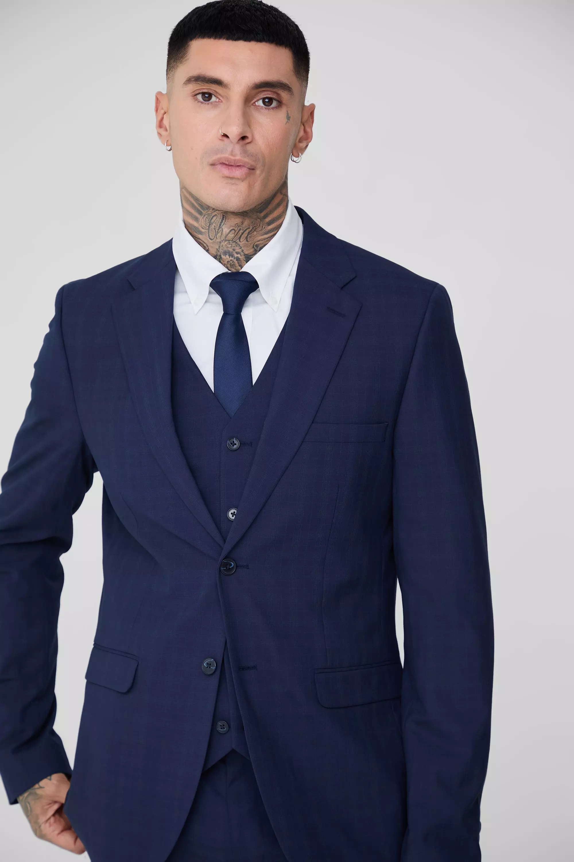 Tall - Veste de costume droite à carreaux, Dark blue autre image